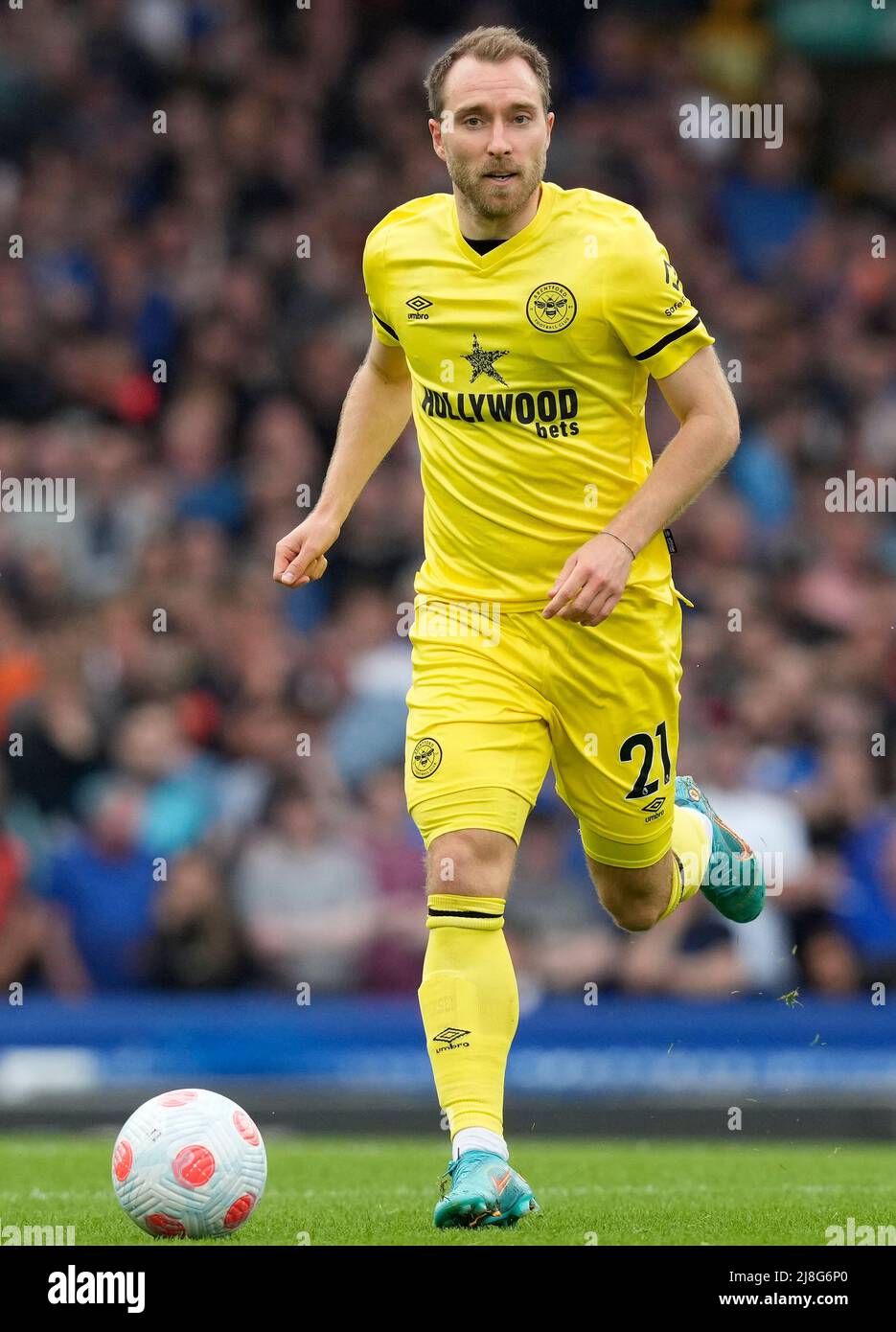 Liverpool, Royaume-Uni. 15th mai 2022. Christian Eriksen, de Brentford, lors du match de la Premier League à Goodison Park, Liverpool. Le crédit photo devrait se lire: Andrew Yates/Sportimage crédit: Sportimage/Alay Live News Banque D'Images