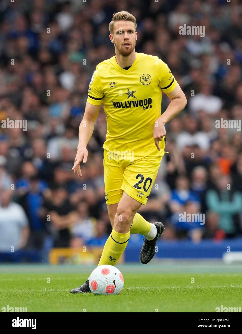 Liverpool, Royaume-Uni. 15th mai 2022. Kristoffer Aguer de Brentford lors du match de la Premier League à Goodison Park, Liverpool. Le crédit photo devrait se lire: Andrew Yates/Sportimage crédit: Sportimage/Alay Live News Banque D'Images