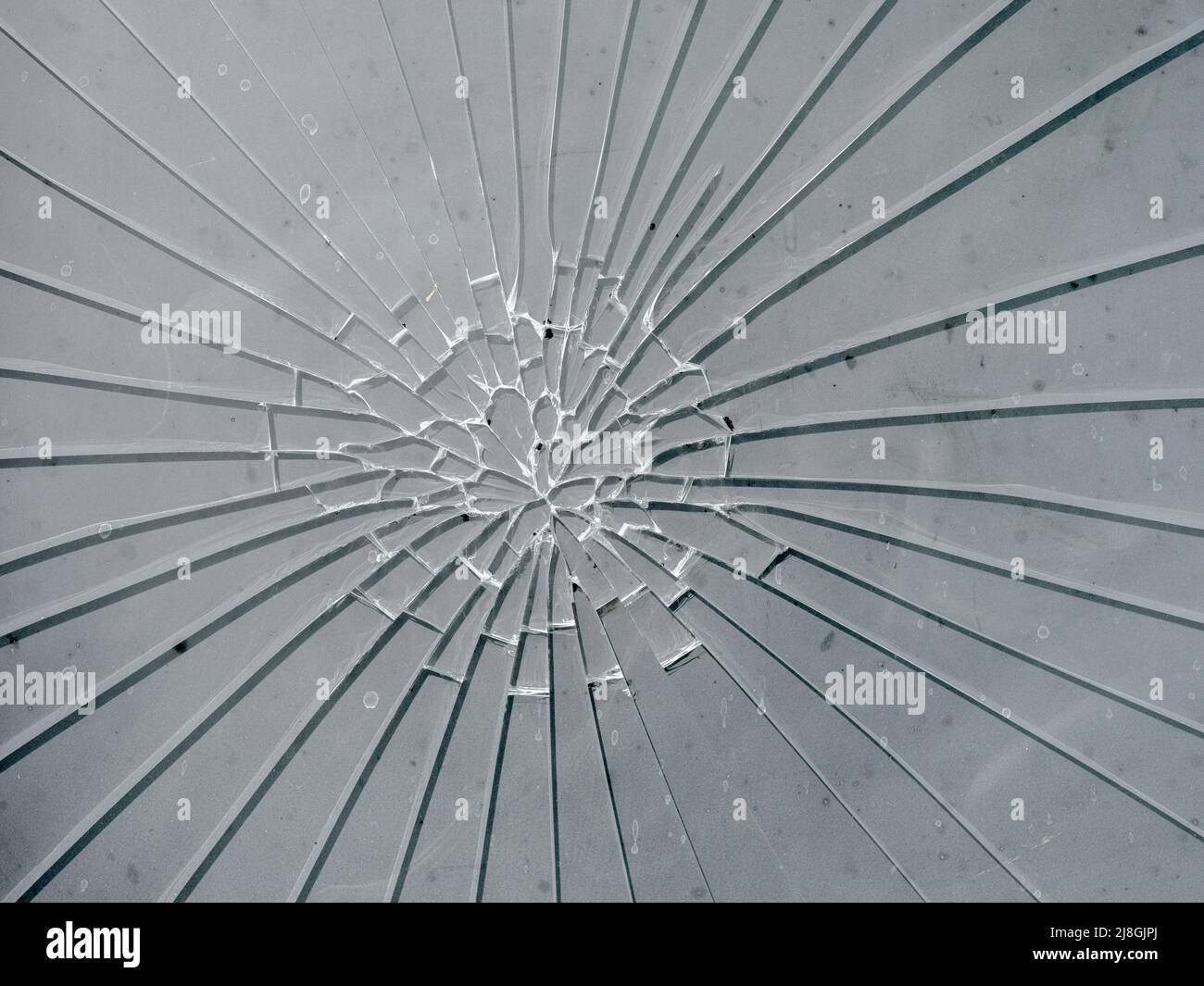 Une fenêtre s'est fissurée sous la forme d'une toile d'araignée Banque D'Images