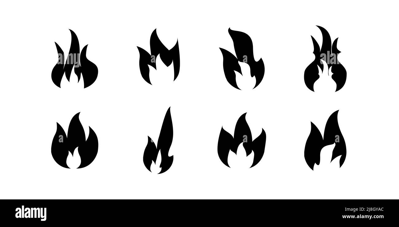 Illustration vectorielle d'icône de feu ou de symbole de signe isolé de logo - Collection d'icônes vectorielles de haute qualité de style noir Illustration de Vecteur