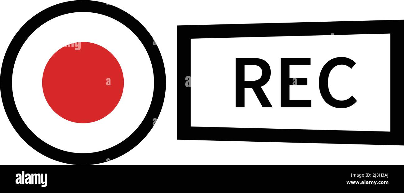 Bouton d'enregistrement et logo REC. Vecteur modifiable. Illustration de Vecteur