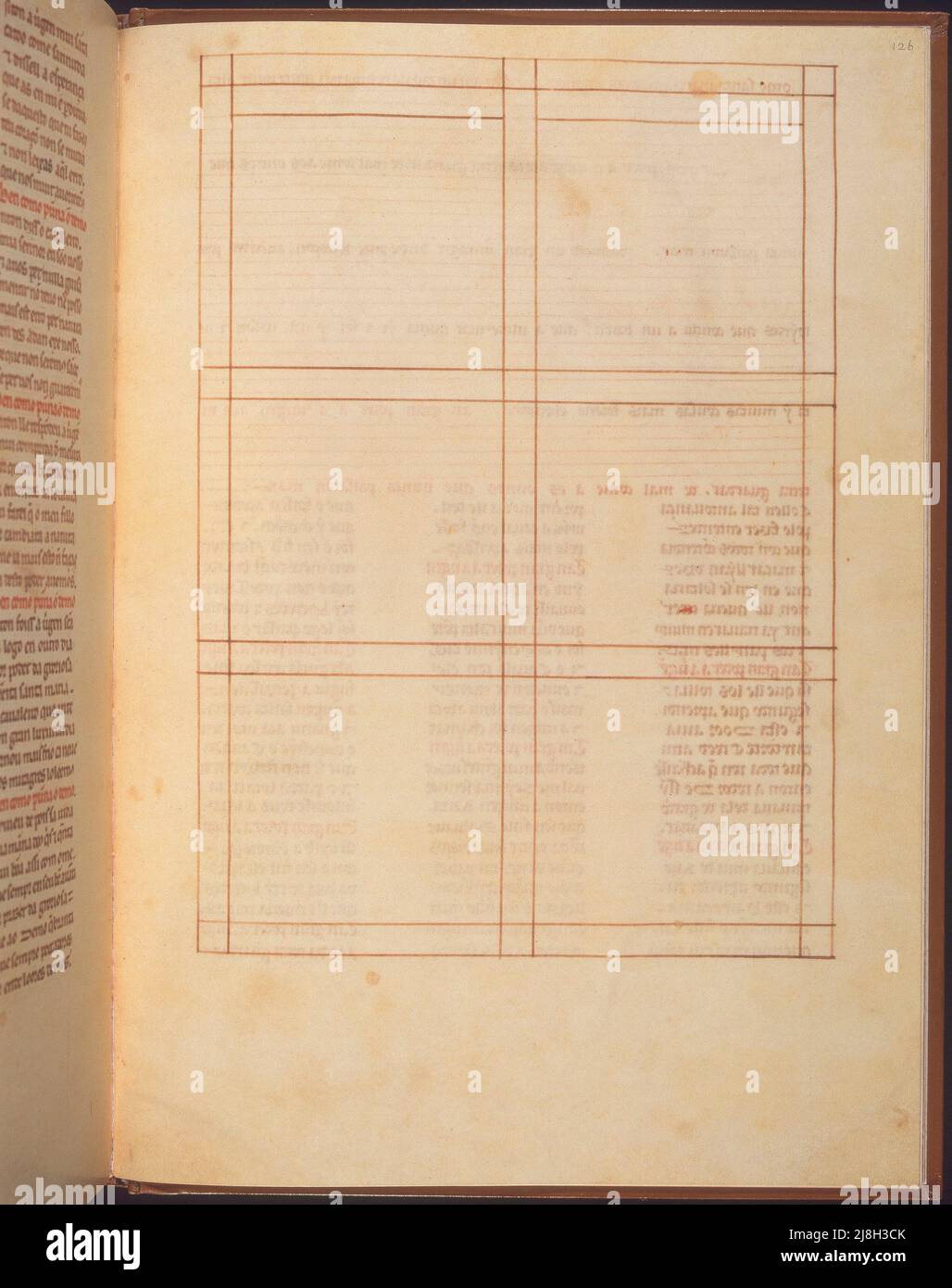 MME B.R.20- CANTIGA STA MARIA Nº336-F126R-TRAZO DE LAS ORLAS DE SEPARACCION DE LAS VIÑETAS-INACABADA -. Auteur: Alfonso X de Castille. EMPLACEMENT: BIBLIOTECA NACIONAL COLECCIÓN. Florenz. ITALIE. Banque D'Images