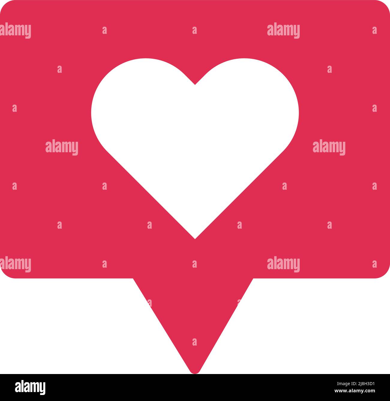 Icône en forme de cœur dans une bulle vocale. Vecteur modifiable. Illustration de Vecteur