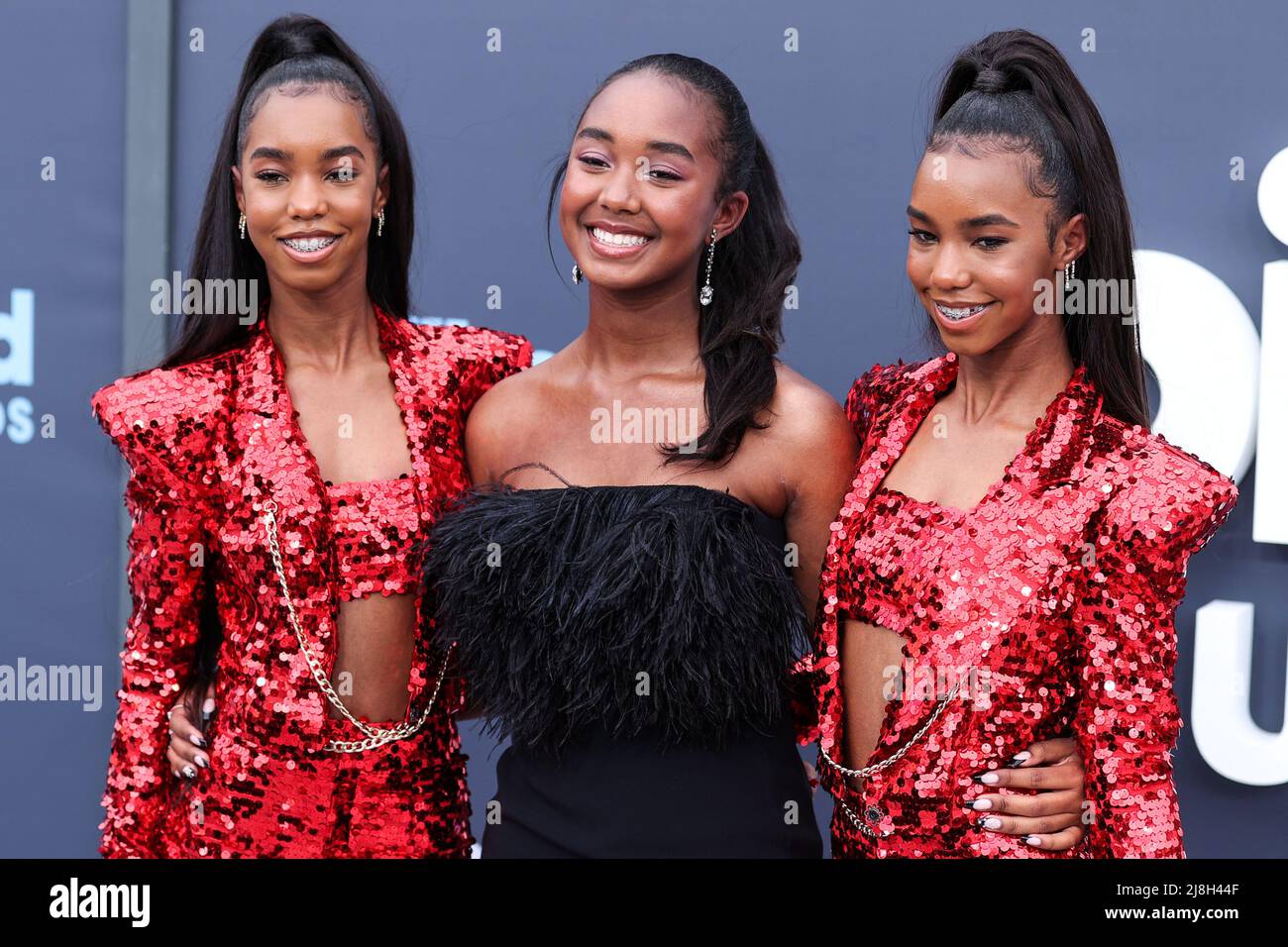 LAS VEGAS, NEVADA, États-Unis - 15 MAI : d'Lila Combs, chance Combs et Jessie Combs arrivent aux Billboard Music Awards 2022 qui se tiennent au MGM Grand Garden Arena le 15 mai 2022 à Las Vegas, Nevada, États-Unis. (Photo de Xavier Collin/image Press Agency) Banque D'Images