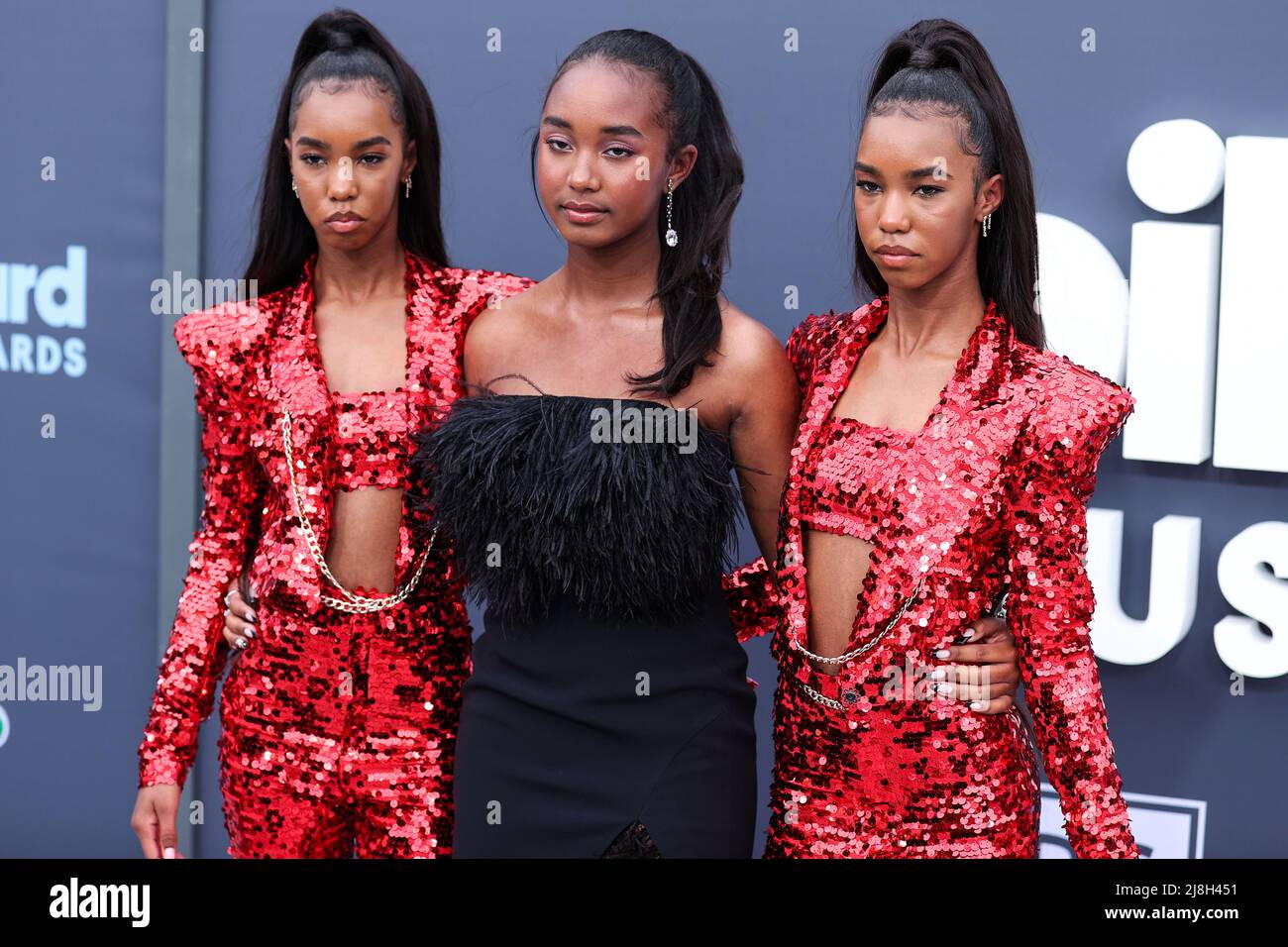LAS VEGAS, NEVADA, États-Unis - 15 MAI : d'Lila Combs, chance Combs et Jessie Combs arrivent aux Billboard Music Awards 2022 qui se tiennent au MGM Grand Garden Arena le 15 mai 2022 à Las Vegas, Nevada, États-Unis. (Photo de Xavier Collin/image Press Agency) Banque D'Images
