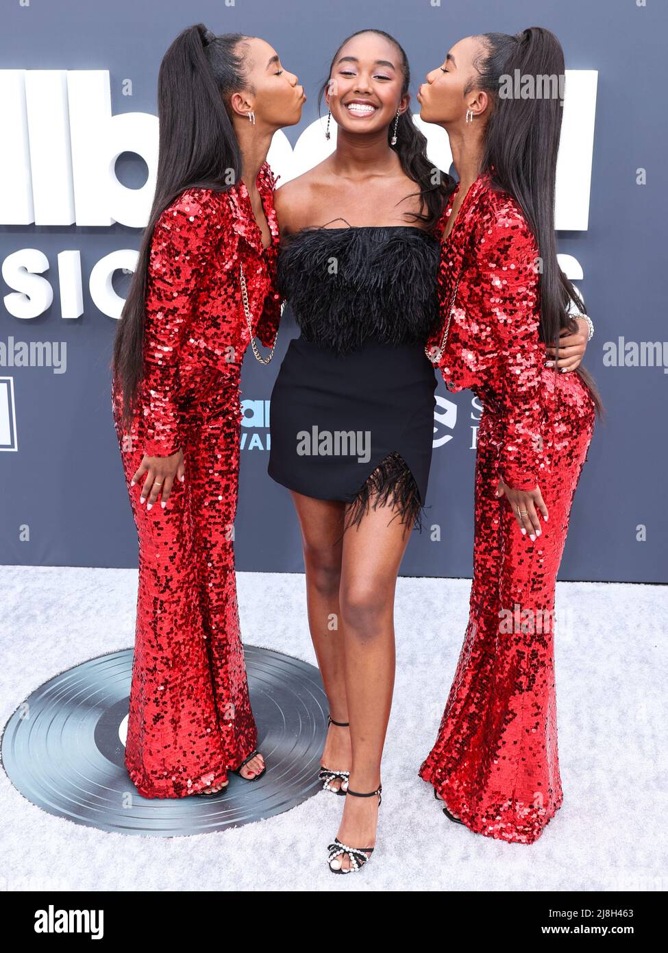 LAS VEGAS, NEVADA, États-Unis - 15 MAI : d'Lila Combs, chance Combs et Jessie Combs arrivent aux Billboard Music Awards 2022 qui se tiennent au MGM Grand Garden Arena le 15 mai 2022 à Las Vegas, Nevada, États-Unis. (Photo de Xavier Collin/image Press Agency) Banque D'Images