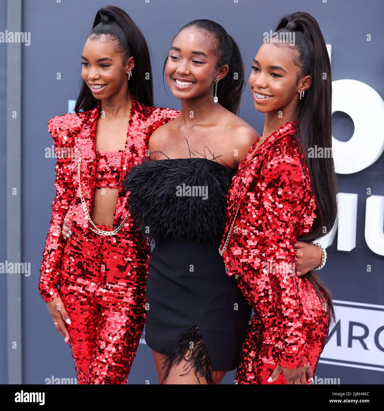 LAS VEGAS, NEVADA, États-Unis - 15 MAI : d'Lila Combs, chance Combs et Jessie Combs arrivent aux Billboard Music Awards 2022 qui se tiennent au MGM Grand Garden Arena le 15 mai 2022 à Las Vegas, Nevada, États-Unis. (Photo de Xavier Collin/image Press Agency) Banque D'Images