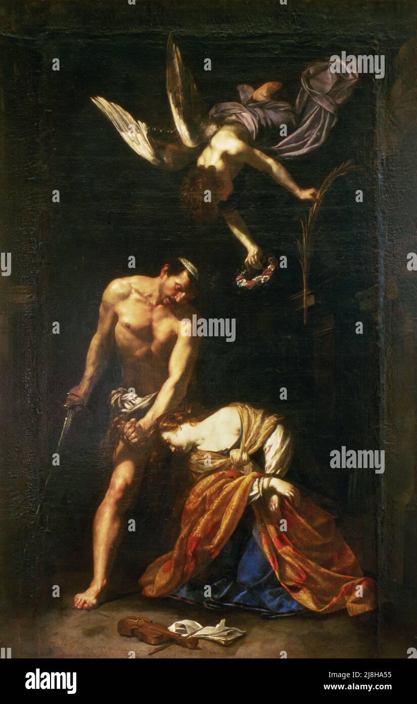 Le martyre de Saint Cecilia par Riminaldi, Orazio (1586-1630/1); Palazzo Pitti, Florence, Italie; Italien, hors copyright. Banque D'Images
