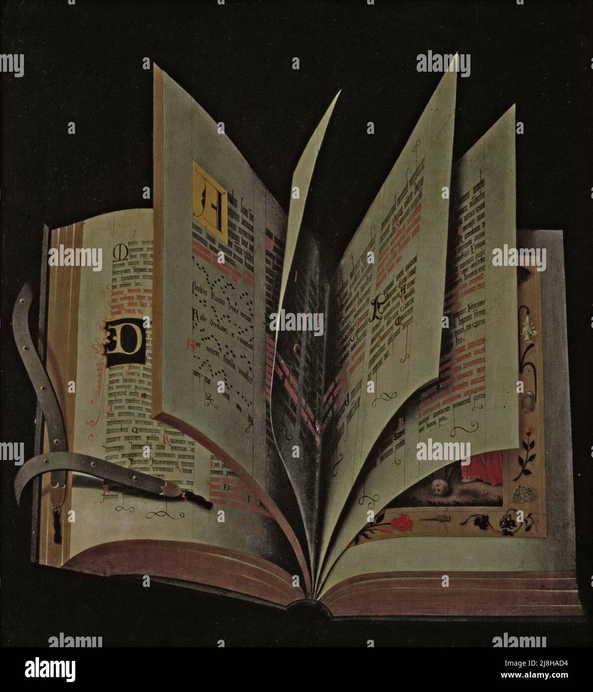 Mme 572 F. 125r Histoire initiale 'E' représentant Saint-Pierre comme premier évêque de Rome d'un antiphon de Santa Maria del Carmine par Camaldolese, Don Simone (fl.1381-1426) ( et école); Museo di San Marco, Florence, Italie; Italien, hors copyright. Banque D'Images