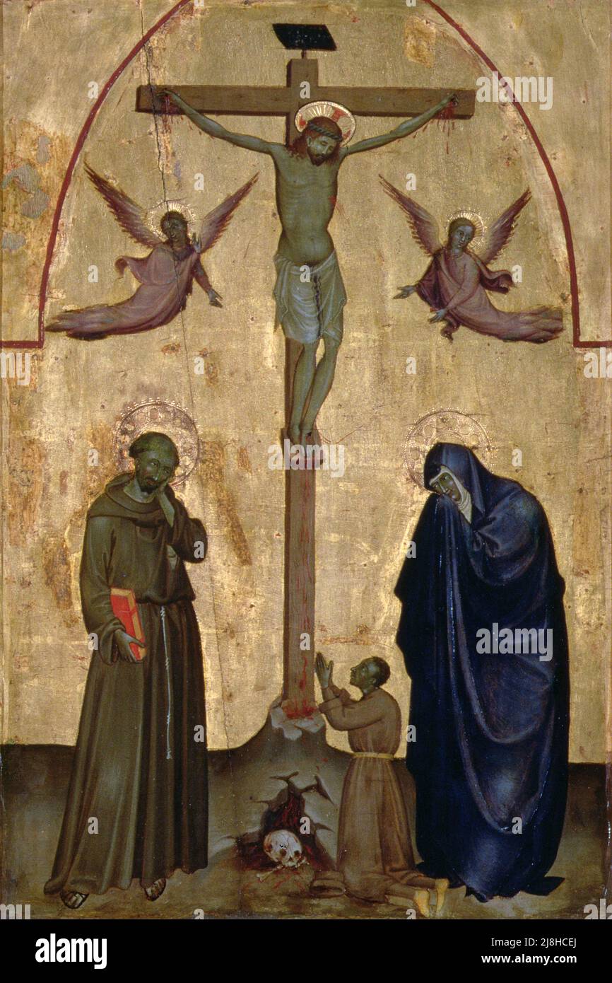 Le Baptême du Christ (tempera sur panneau) par Lorenzo d'Alessandro da Severino II, (c.1445-1503); Palazzo Ducale, Urbino, Italie; Italien, hors copyright. Banque D'Images