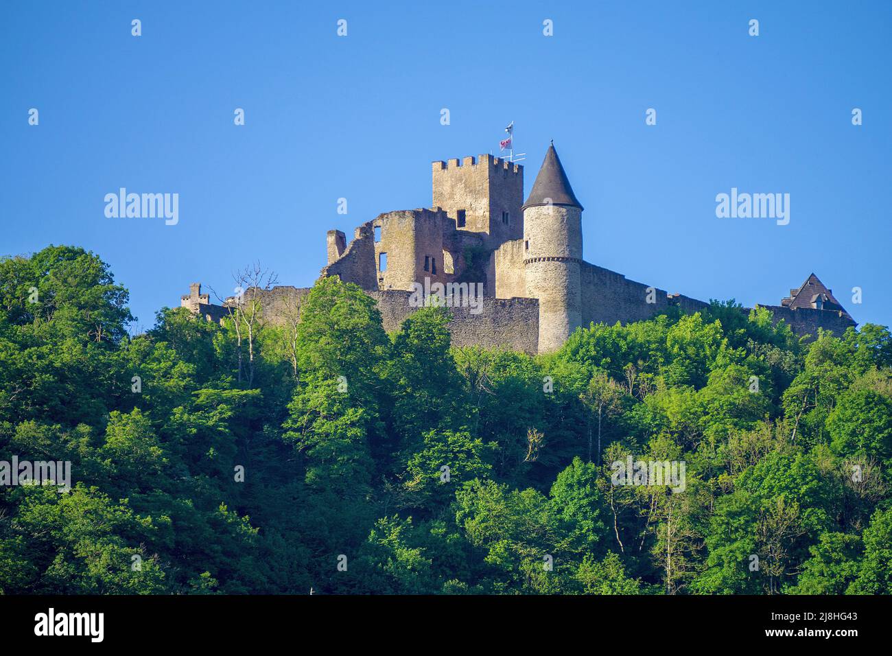 Château de Bourscheid, château médiéval à Bourscheid, quartier Diekirch, Ardennes, Luxembourg, Europe, Banque D'Images
