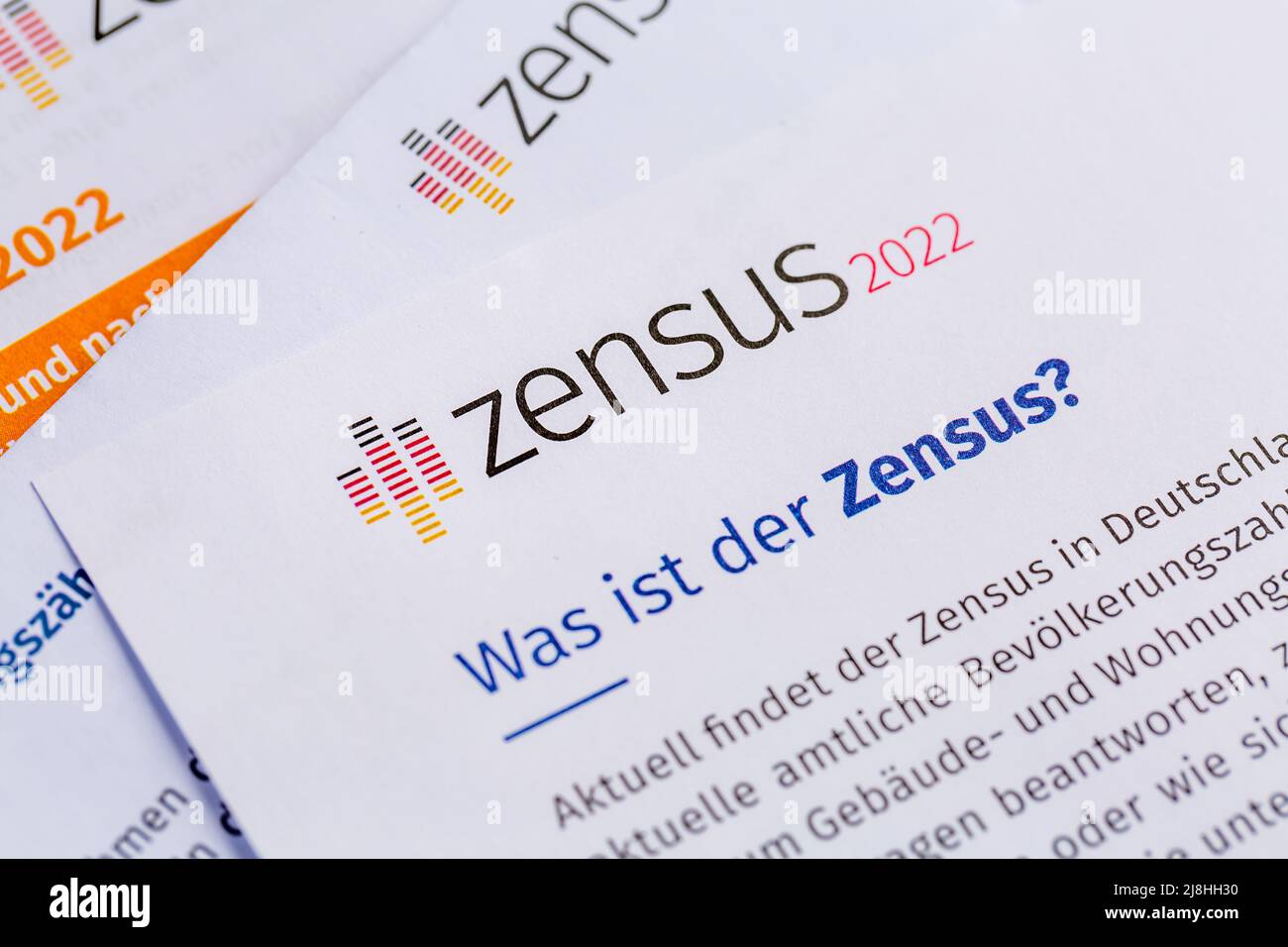 Recensement de 2022 en Allemagne : enquête officielle du gouvernement pour le recensement (population, bâtiment et ménage) Banque D'Images