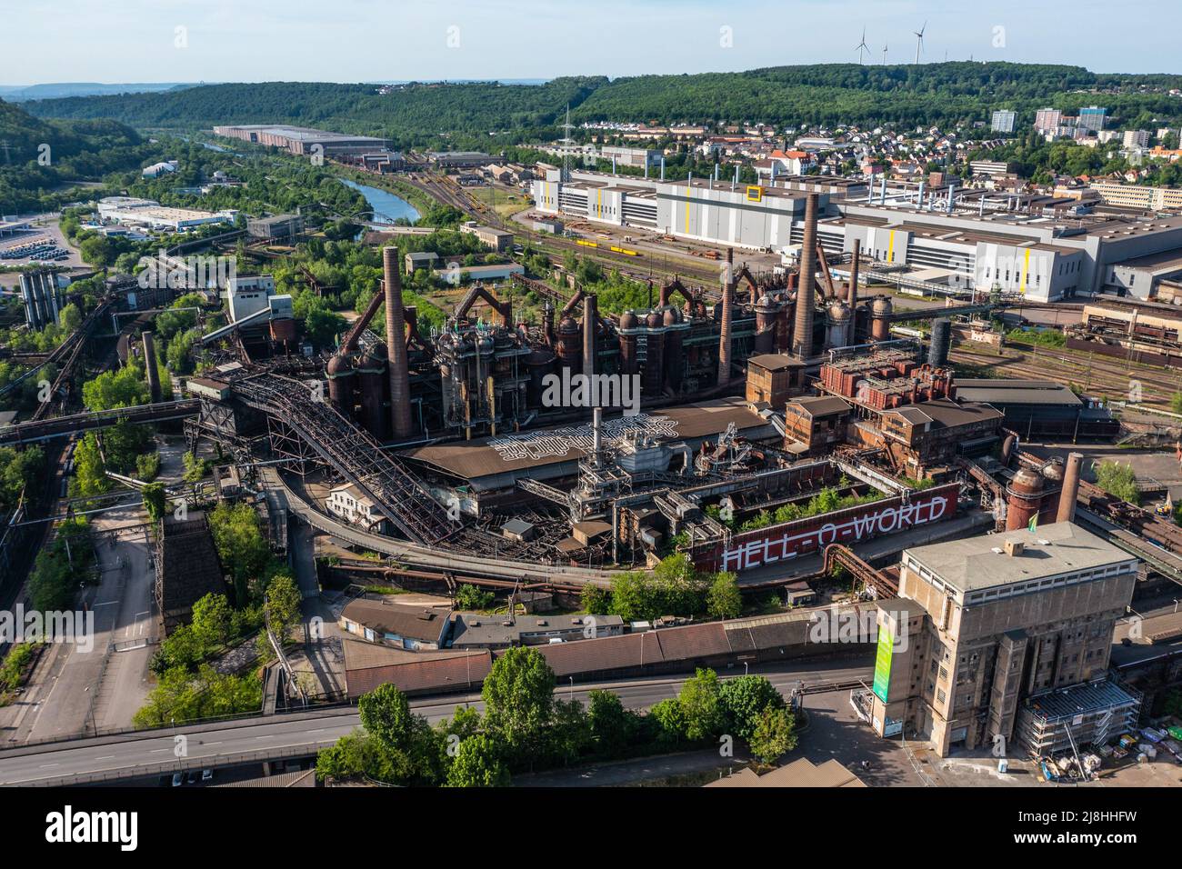 Völklingen Ironworks ou Weltkulturerbe Völklinger Hütte, ferronnerie historique, Völklingen, Allemagne Banque D'Images