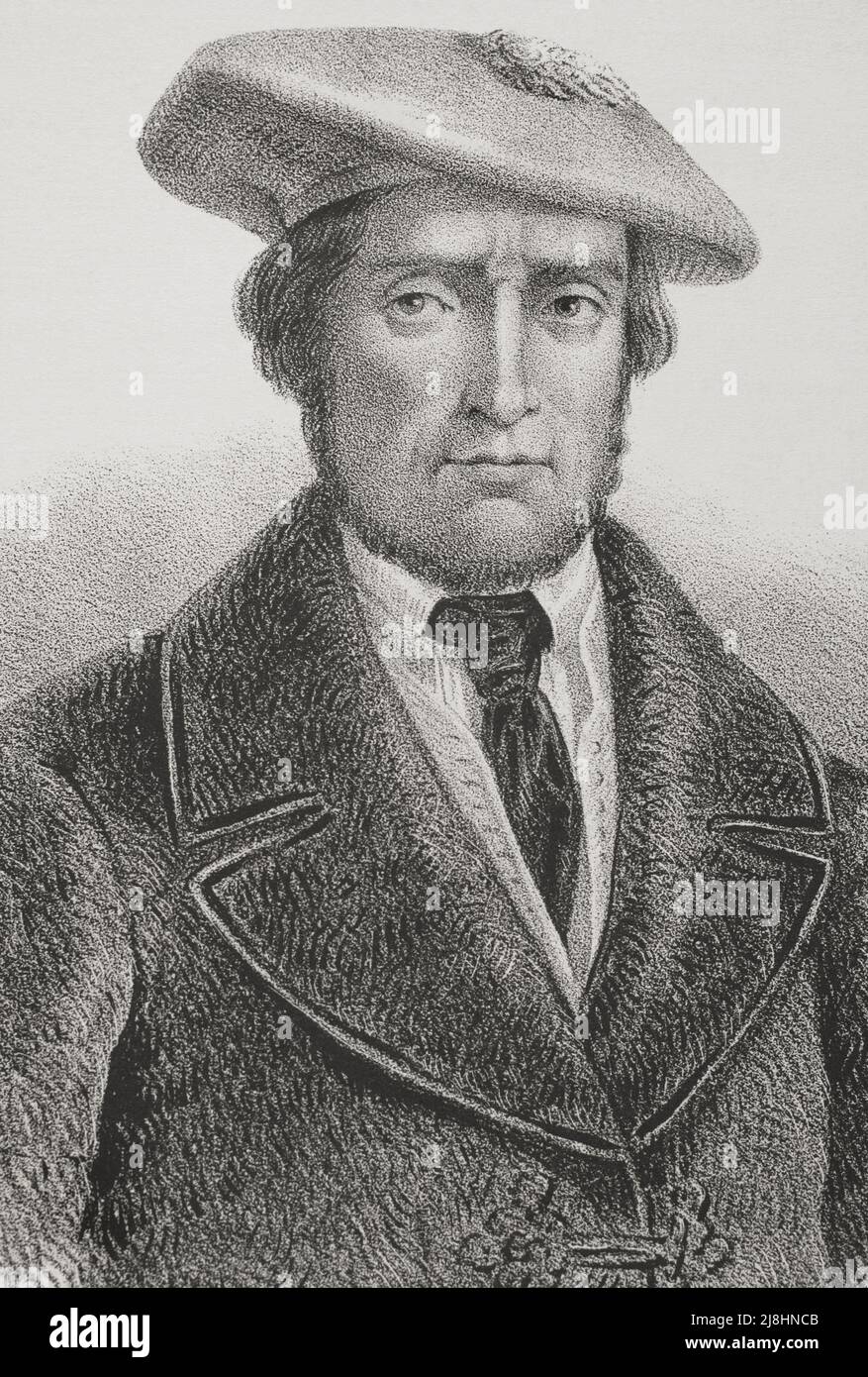 Martin Zurbano (1788-1845). Armée espagnole. Chef de guérilla pendant la guerre péninsulaire. Banque D'Images