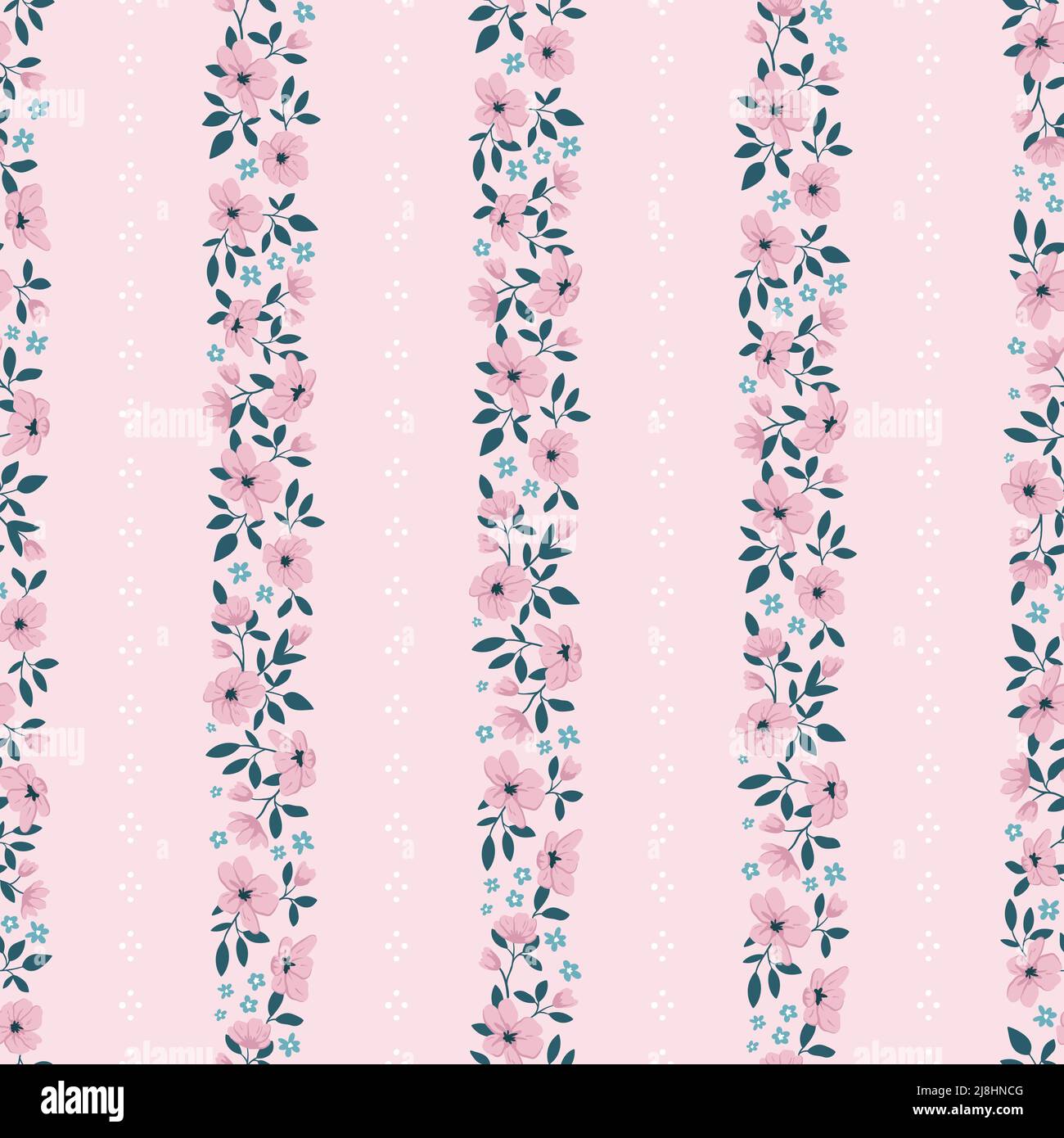Joli motif fleuri dessiné à la main sans couture, jolies fleurs en forme de caniche super pour les textiles, l'emballage, les bannières, le tissu, la surface - motif vectoriel Illustration de Vecteur