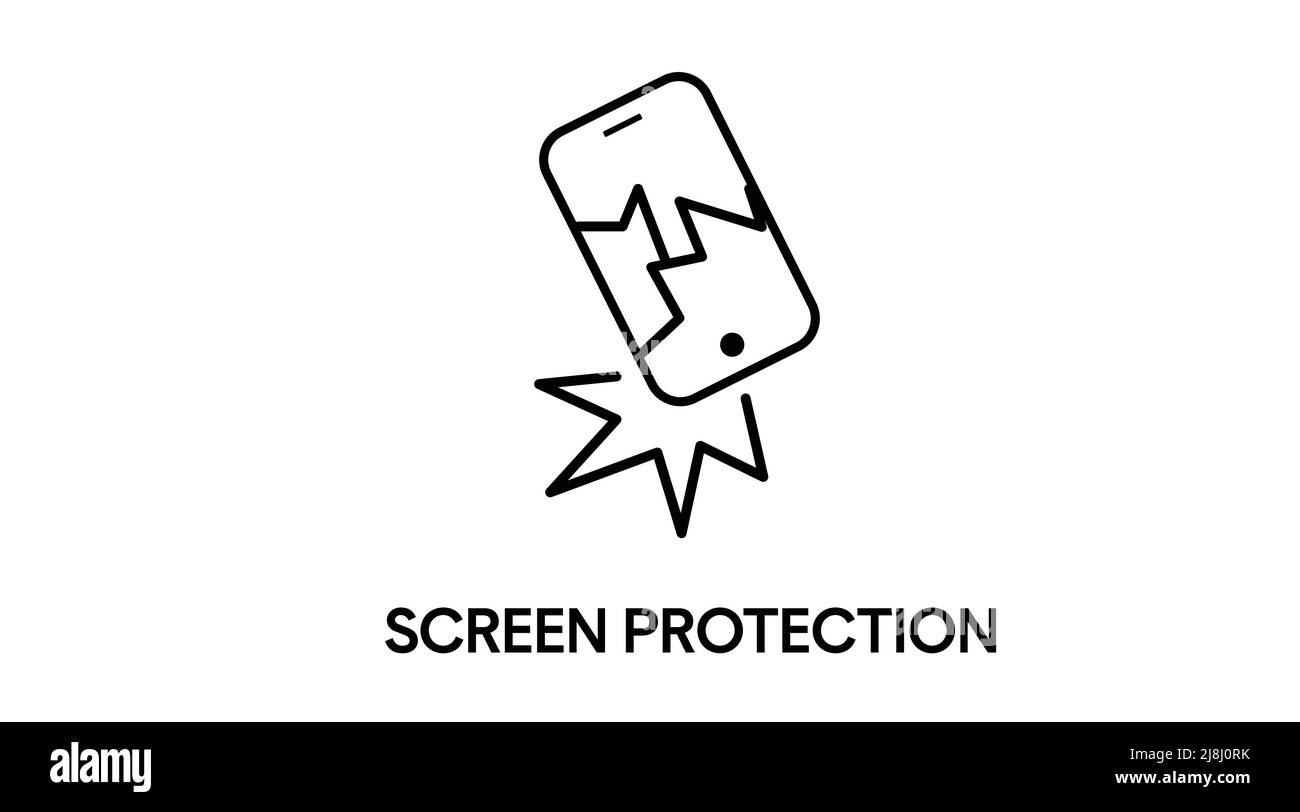 Protégez votre icône d'écran.Icône de rupture de smartphone.Illustration plane isolée vectorielle Illustration de Vecteur