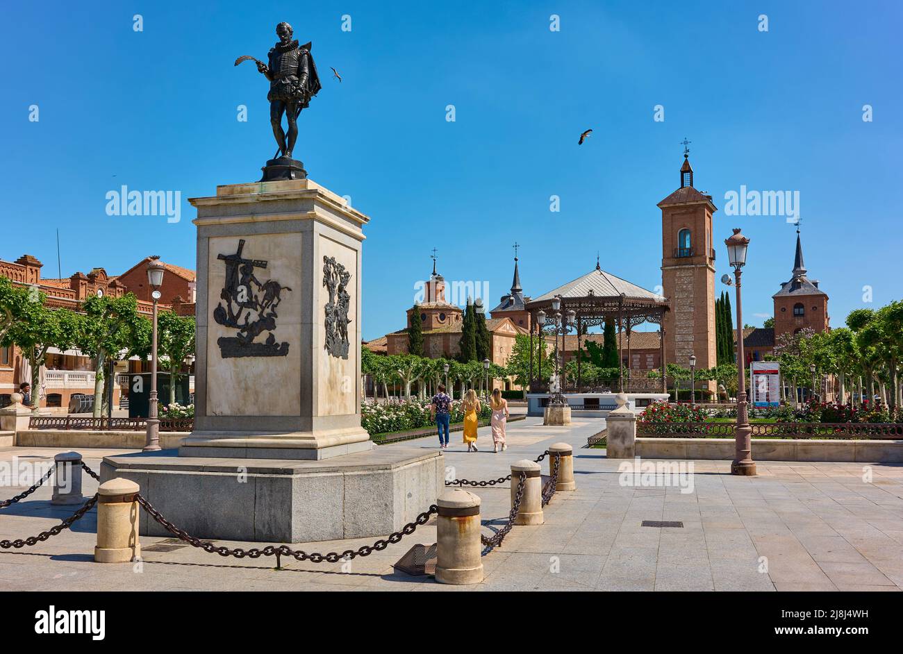 Place Plaza de Cervantes. Alcala de Henares, région de Madrid, Espagne. Banque D'Images