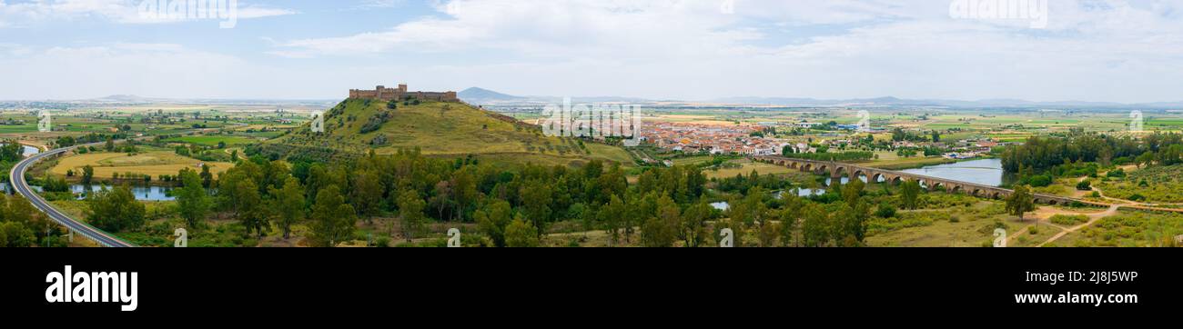 Vue panoramique de Medellin à Badajoz, Estrémadure, Espagne Banque D'Images