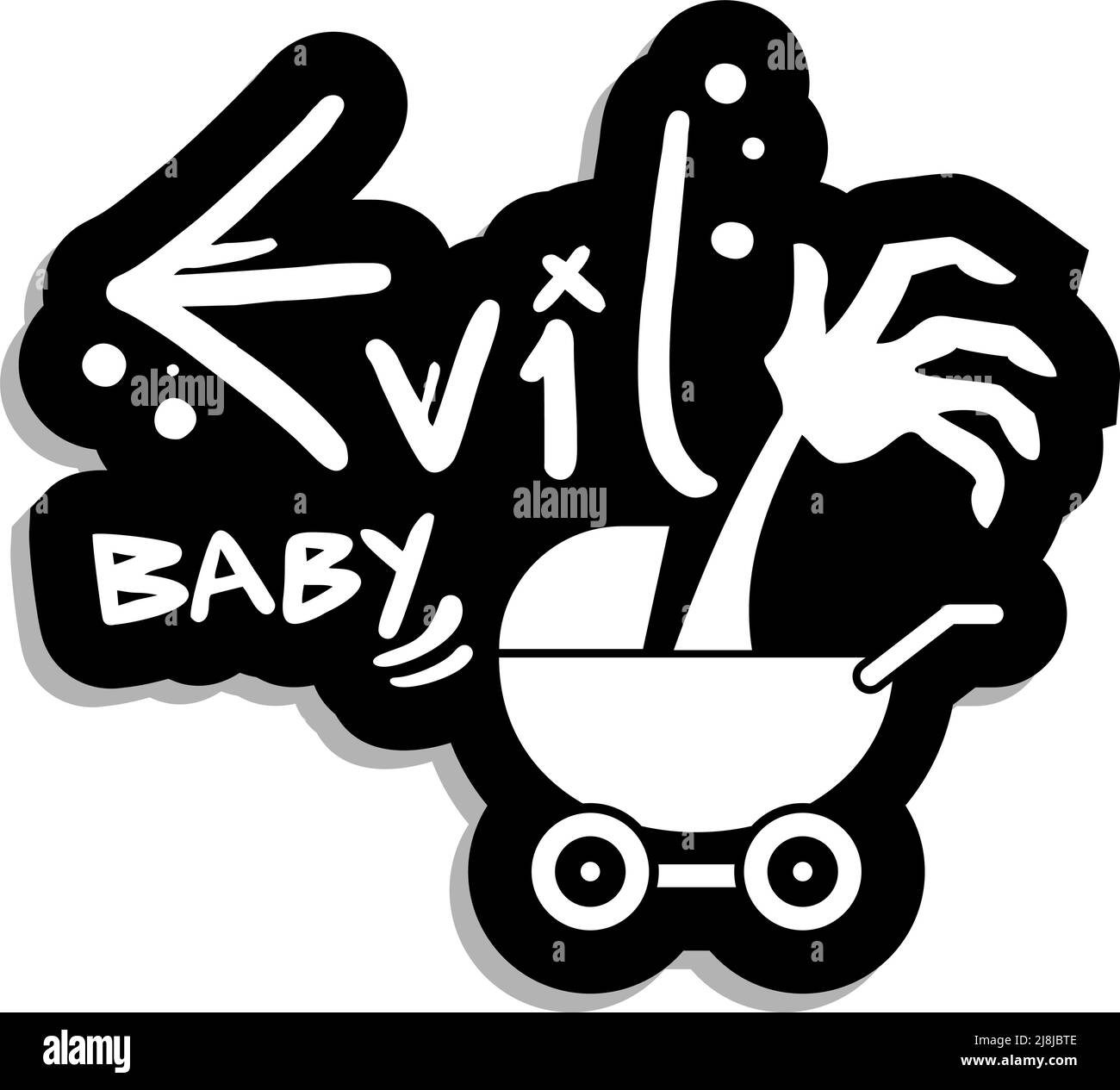 Le mauvais bébé Illustration de Vecteur