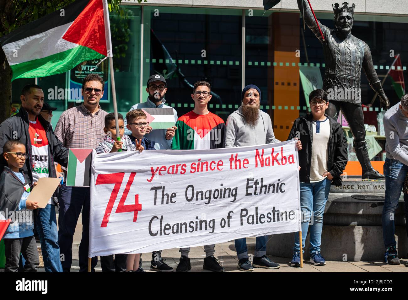 Boycott des biens israéliens pour la liberté en Palestine, manifestation par la population immigrée palestinienne en Irlande Limerick, mai 15,2022 Banque D'Images