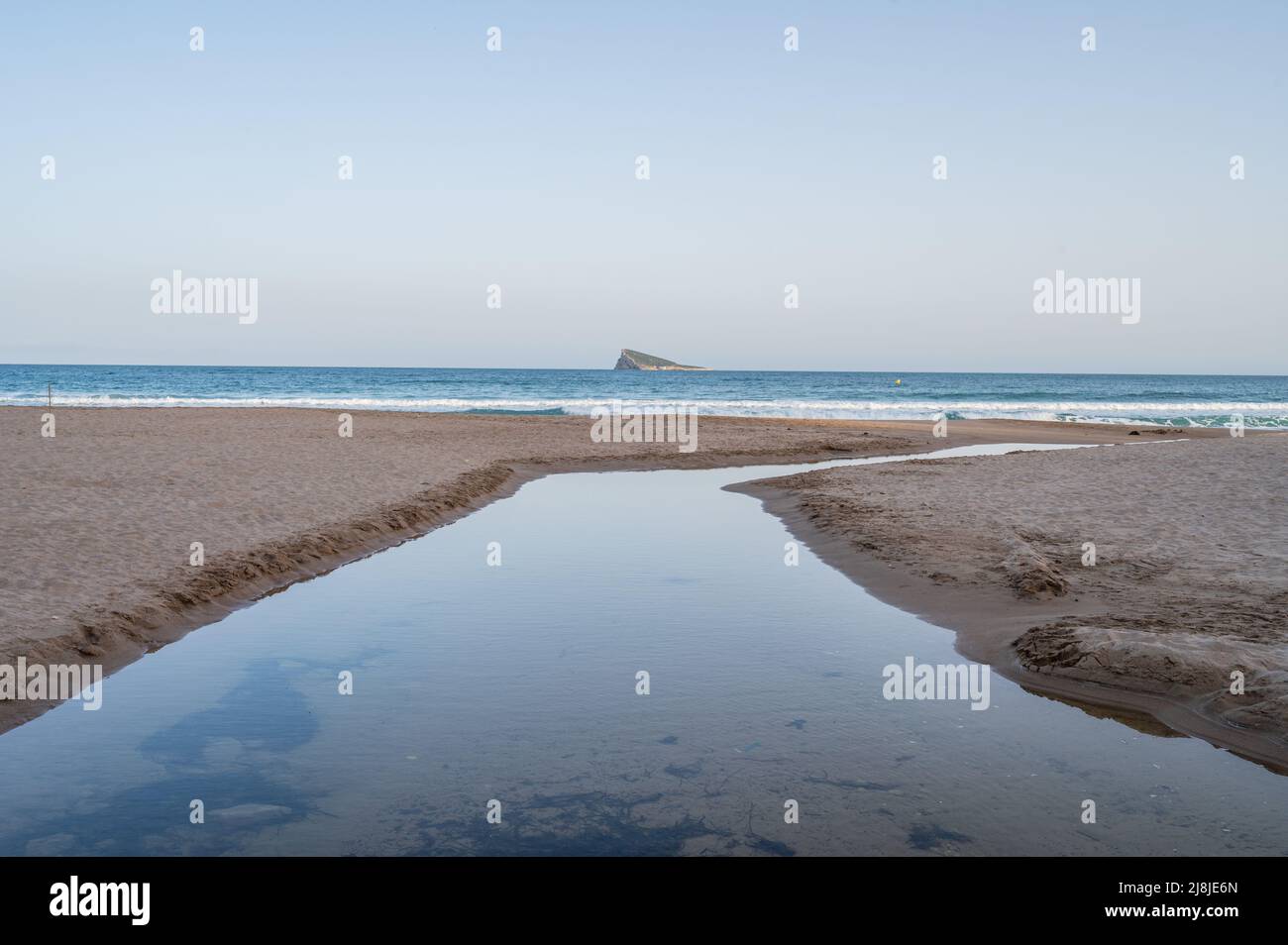 La plage de Levante à Benidorm, Espagne Banque D'Images