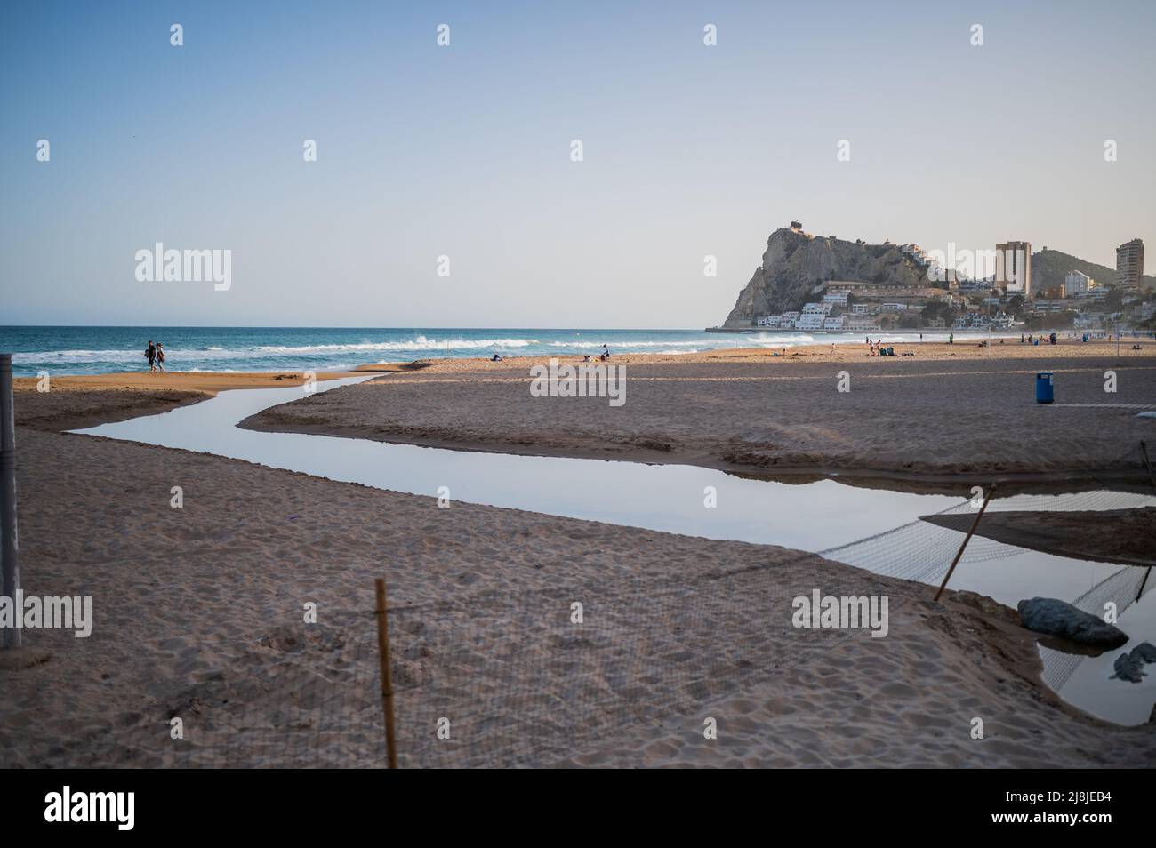 La plage de Levante à Benidorm, Espagne Banque D'Images