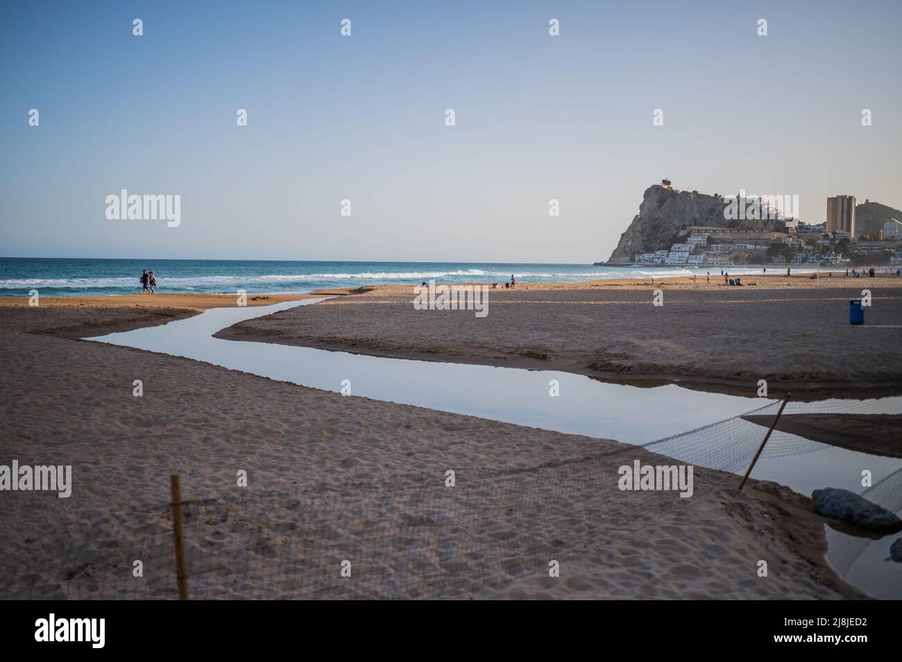 La plage de Levante à Benidorm, Espagne Banque D'Images