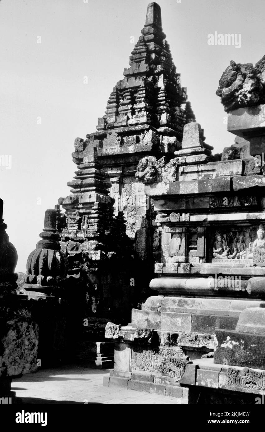 Temple de Prambanan près de Yogakarta 1984 Banque D'Images