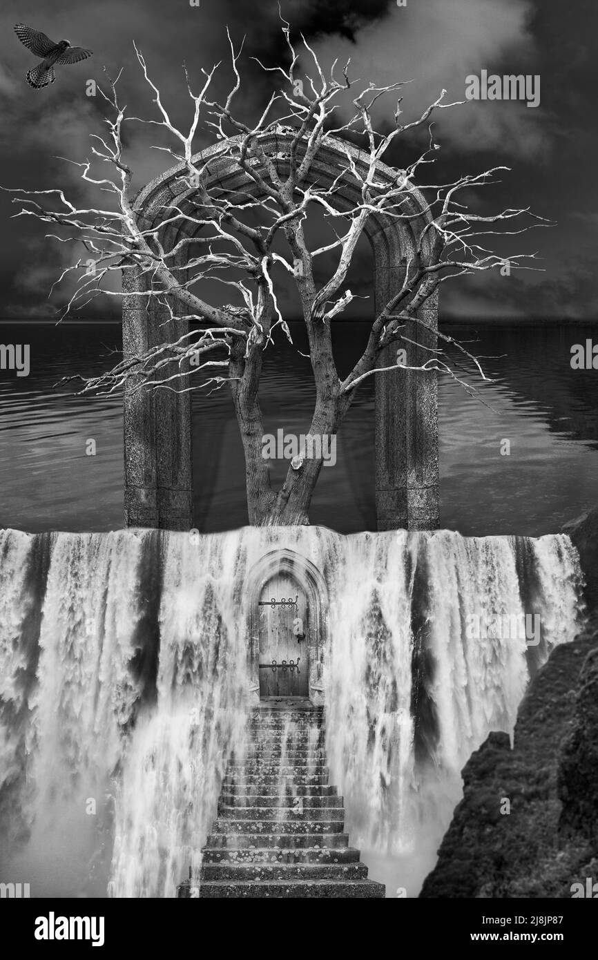 Paysage de rêve spectaculaire et surréaliste - Banque D'Images