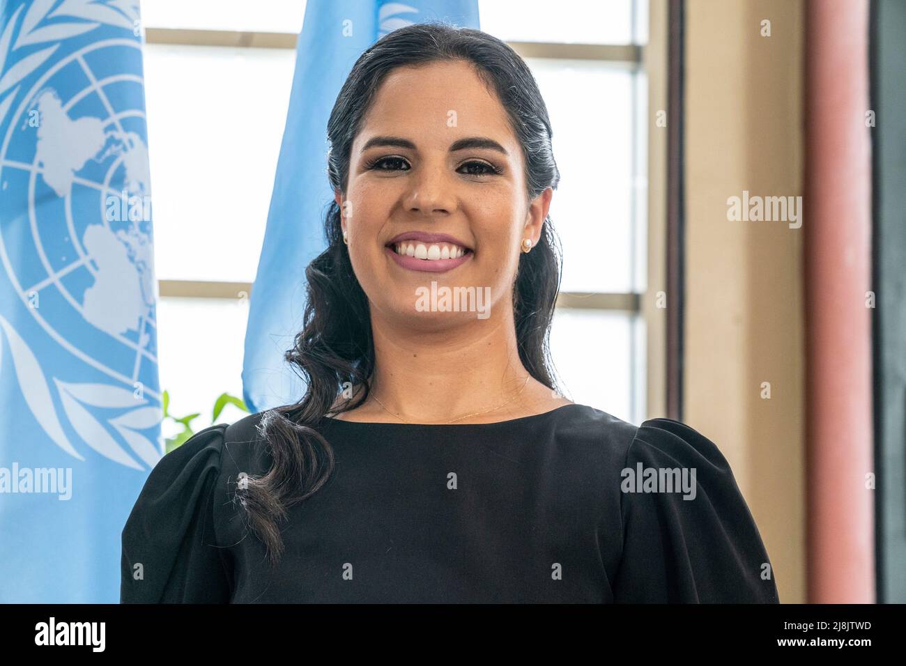 New York, États-Unis. 16th mai 2022. La première dame d'El Salvador Gabriela Rodriguez de Bukele assiste à la cérémonie d'inauguration des salles de lactation au siège de l'ONU à New York le 16 mai 2022. La salle de lactation était parrainée par des missions permanentes de la Nouvelle-Zélande et d'El Salvador. (Photo de Lev Radin/Sipa USA) crédit: SIPA USA/Alay Live News Banque D'Images