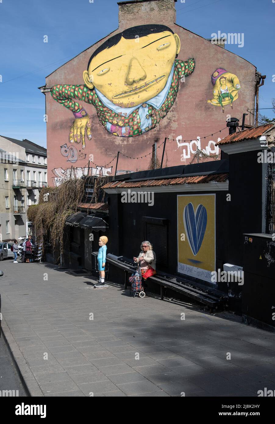 Graffiti à Vilnius, Lituanie Banque D'Images