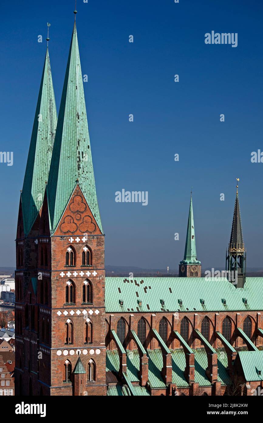 Eglise Sainte Marie, église mère de brique gothique, partie du patrimoine culturel de l'UNESCO Altstadt Luebeck, Allemagne, Schleswig-Holstein, Luebeck Banque D'Images