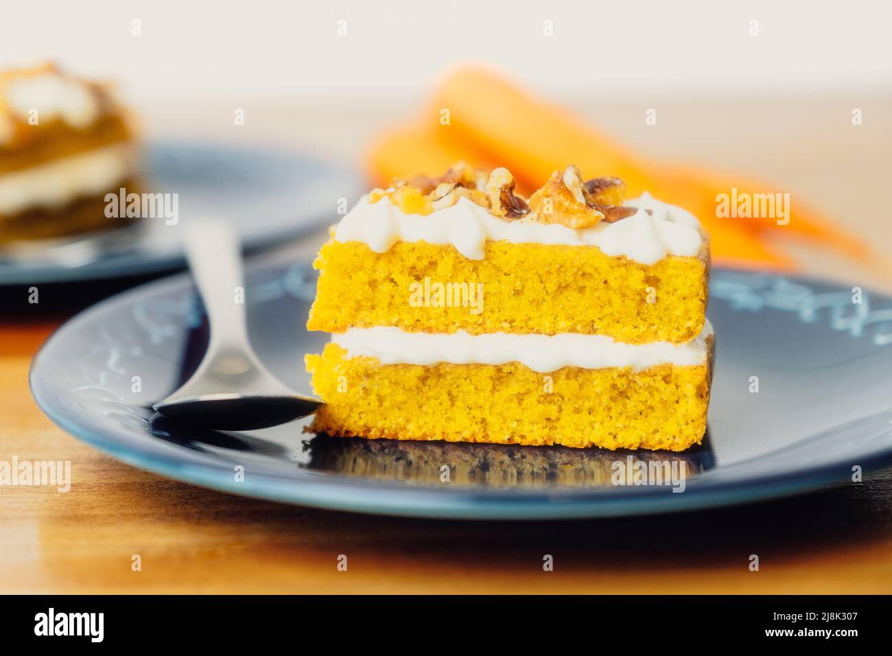 Gâteau de carotte fait maison Banque D'Images