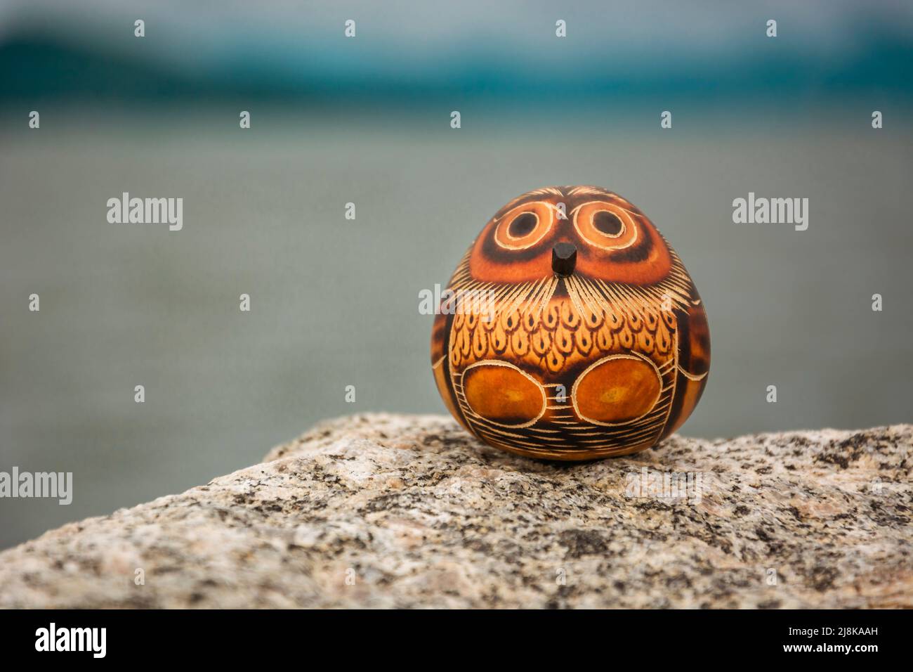 Sculpture en bois des Indiens Guarani dans la ville de Paraty, Etat de Rio de Janeiro, Brésil. Banque D'Images