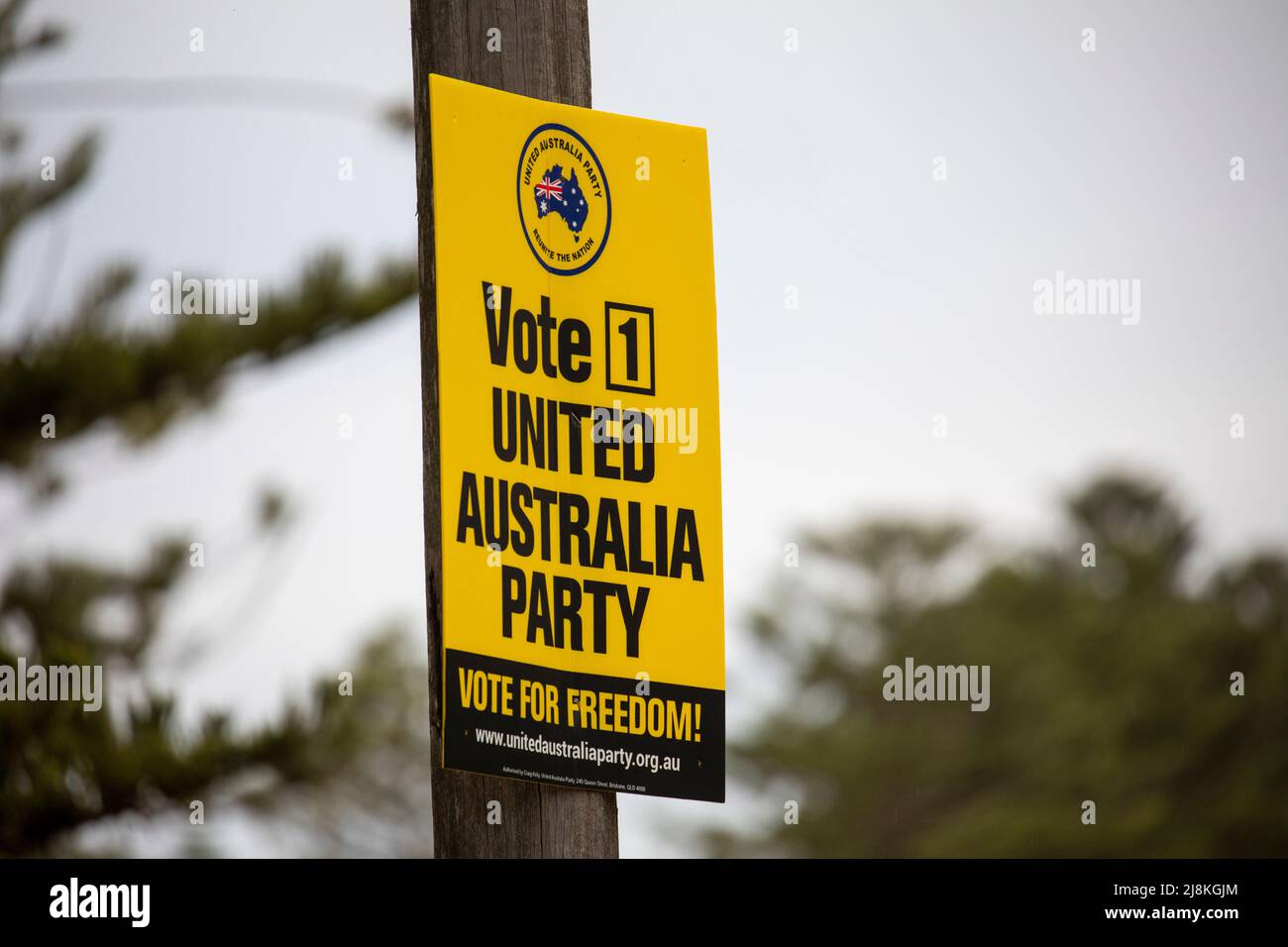 Siège de Mackellar au nord de Sydney, affiches du Parti de l'Australie unie faisant la promotion de leur candidat au siège fédéral de Mackellar, avant l'élection Banque D'Images