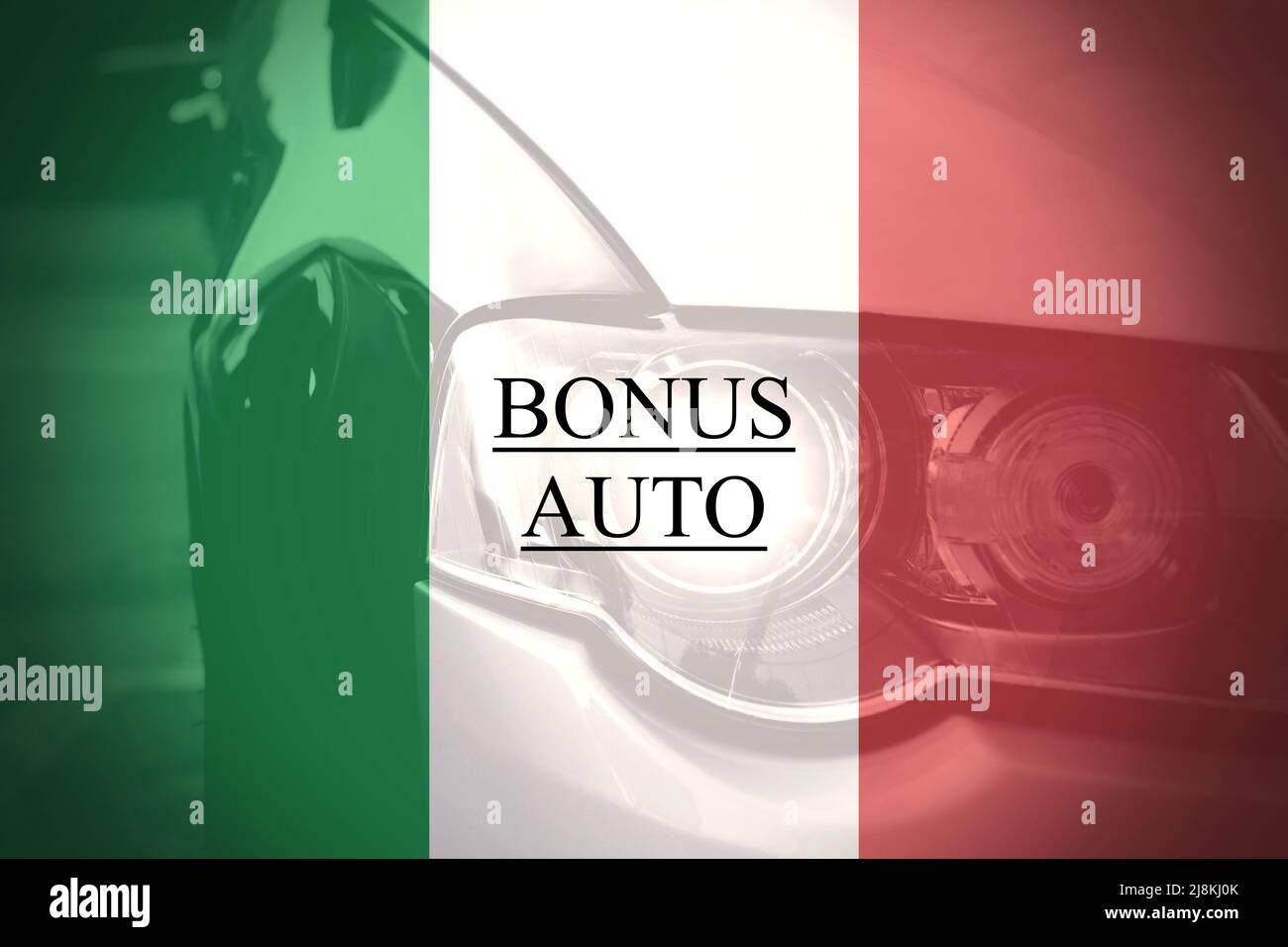 Concept de « prime auto » d'incitation du gouvernement italien à l'achat d'une nouvelle voiture. Banque D'Images