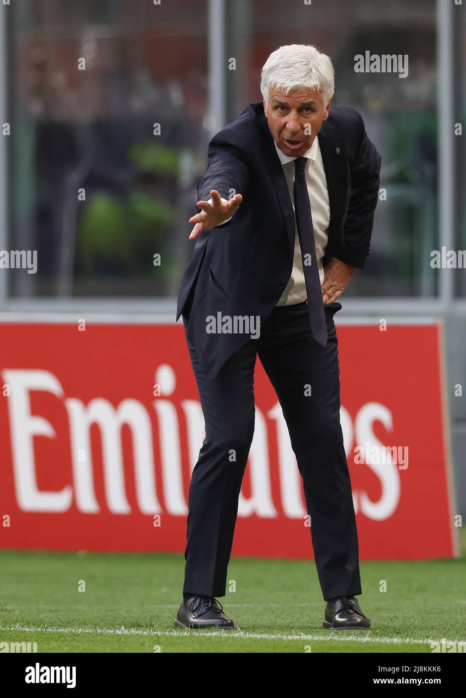 Milan, Italie, 15th mai 2022. GIAN Piero Gasperini l'entraîneur-chef d'Atalanta réagit pendant le match de la série A à Giuseppe Meazza, Milan. Le crédit photo devrait se lire: Jonathan Moscrop / Sportimage Banque D'Images