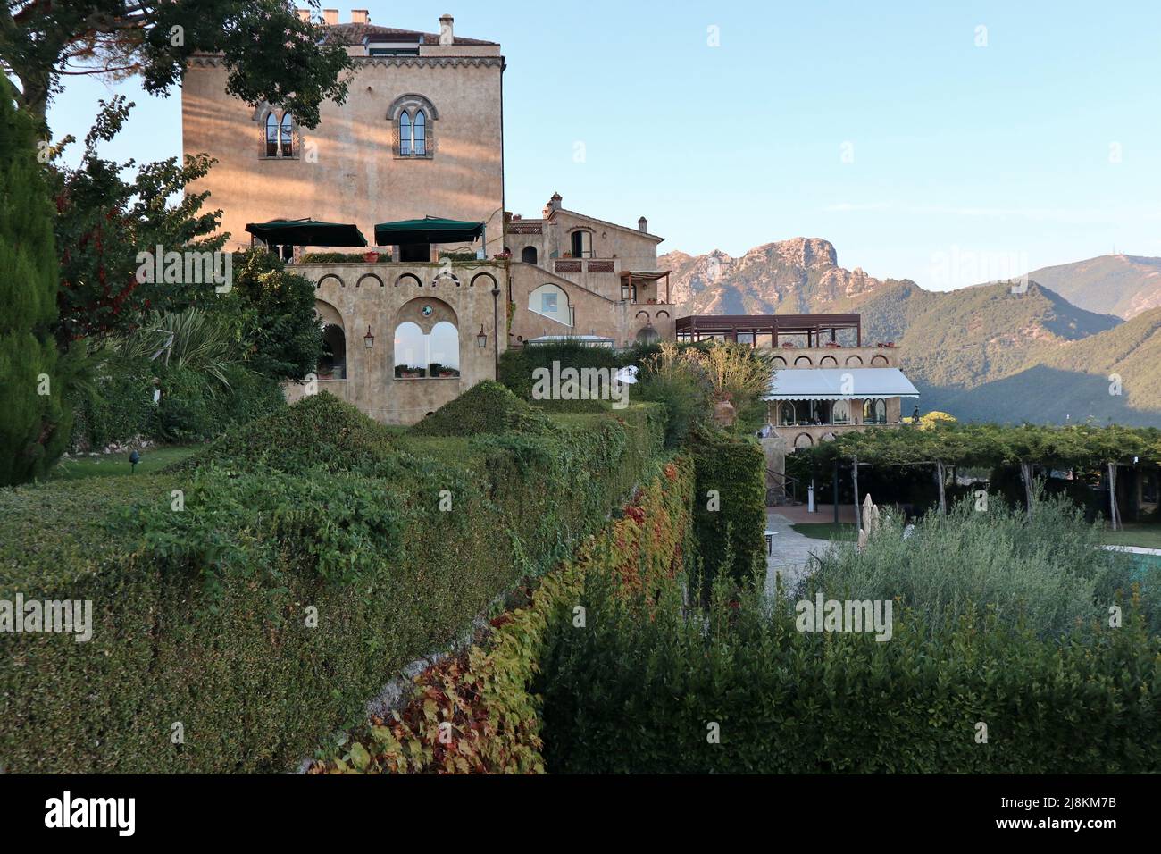 Ravello - Scorcio dell'Hotel Villa Cimbrone dai giardini Banque D'Images