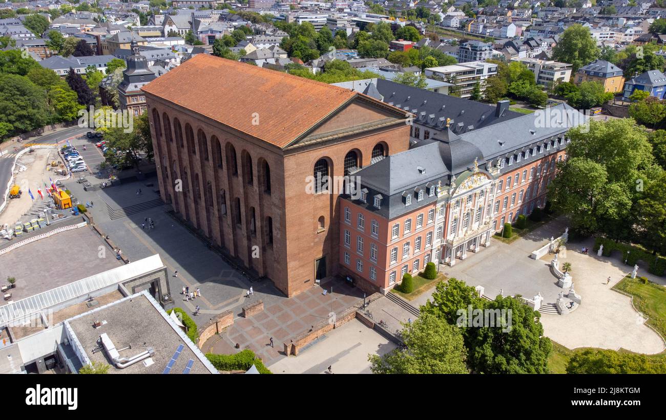 Aula Palatina ou Konstantinasilika et Palais électoral ou Palais des Kurfürstendamm, Trèves, Allemagne Banque D'Images