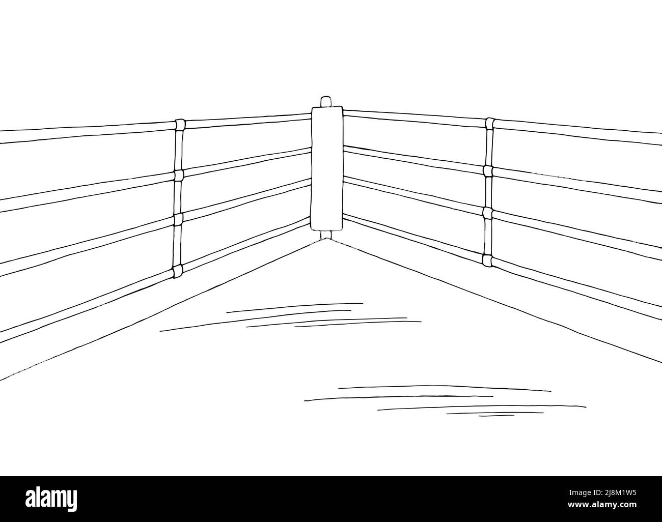 Anneau de boxe sport coin graphique noir blanc esquisse illustration vecteur Illustration de Vecteur