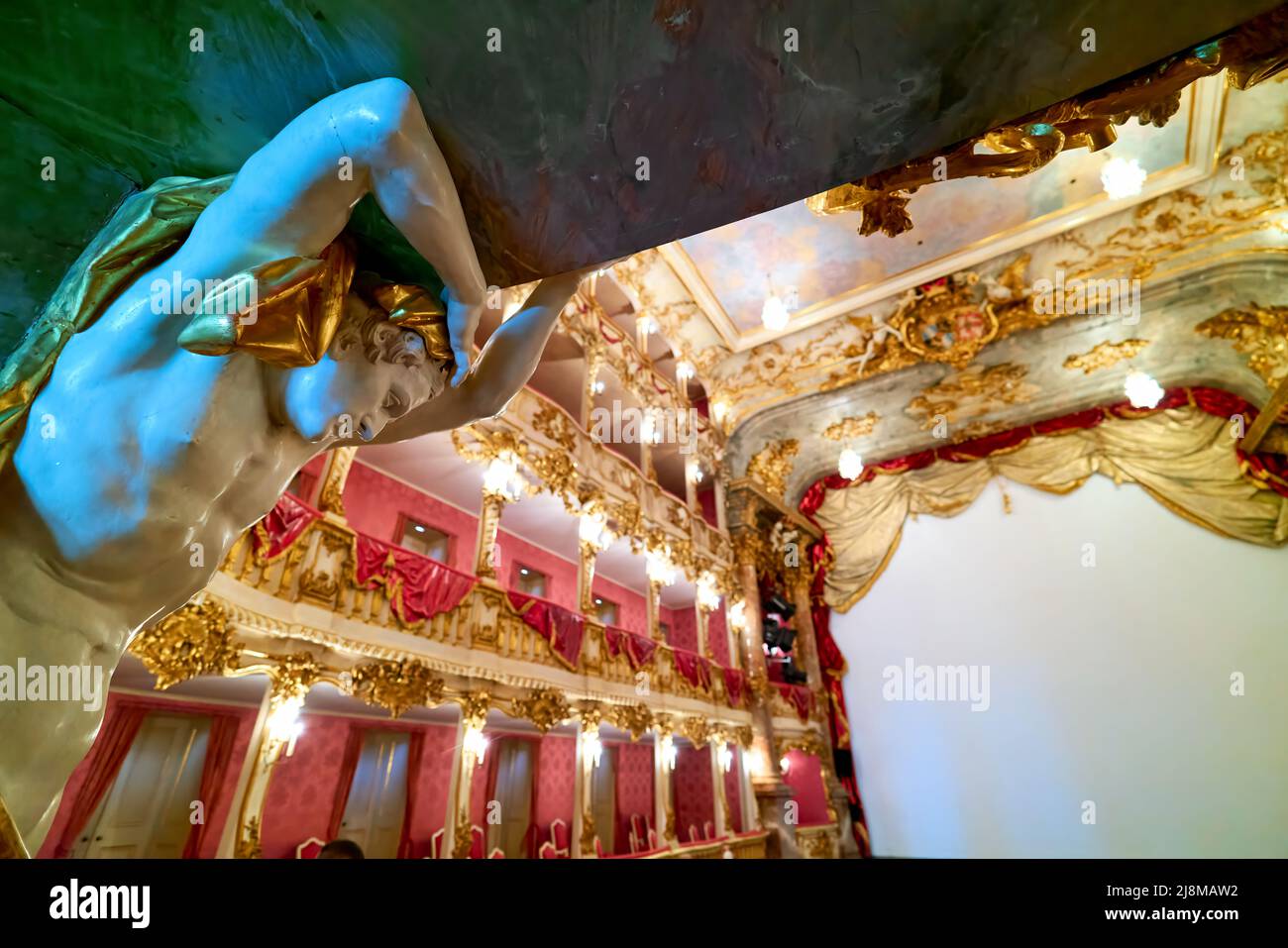 Allemagne Bavière Munich. Théâtre Cuvilliés (Théâtre de la vieille résidence) à l'intérieur de Residenz (Palais de la résidence) Banque D'Images