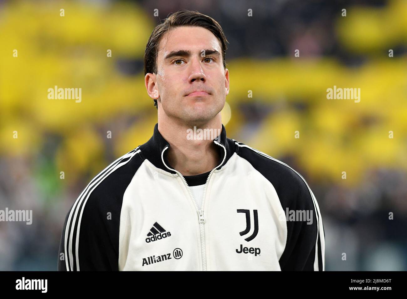 Dusan Vlahovic de Juventus FC pendant la série Un match de football 2021/2022 entre Juventus FC et SS Lazio au stade Juventus de Turin (Italie), mai, Banque D'Images