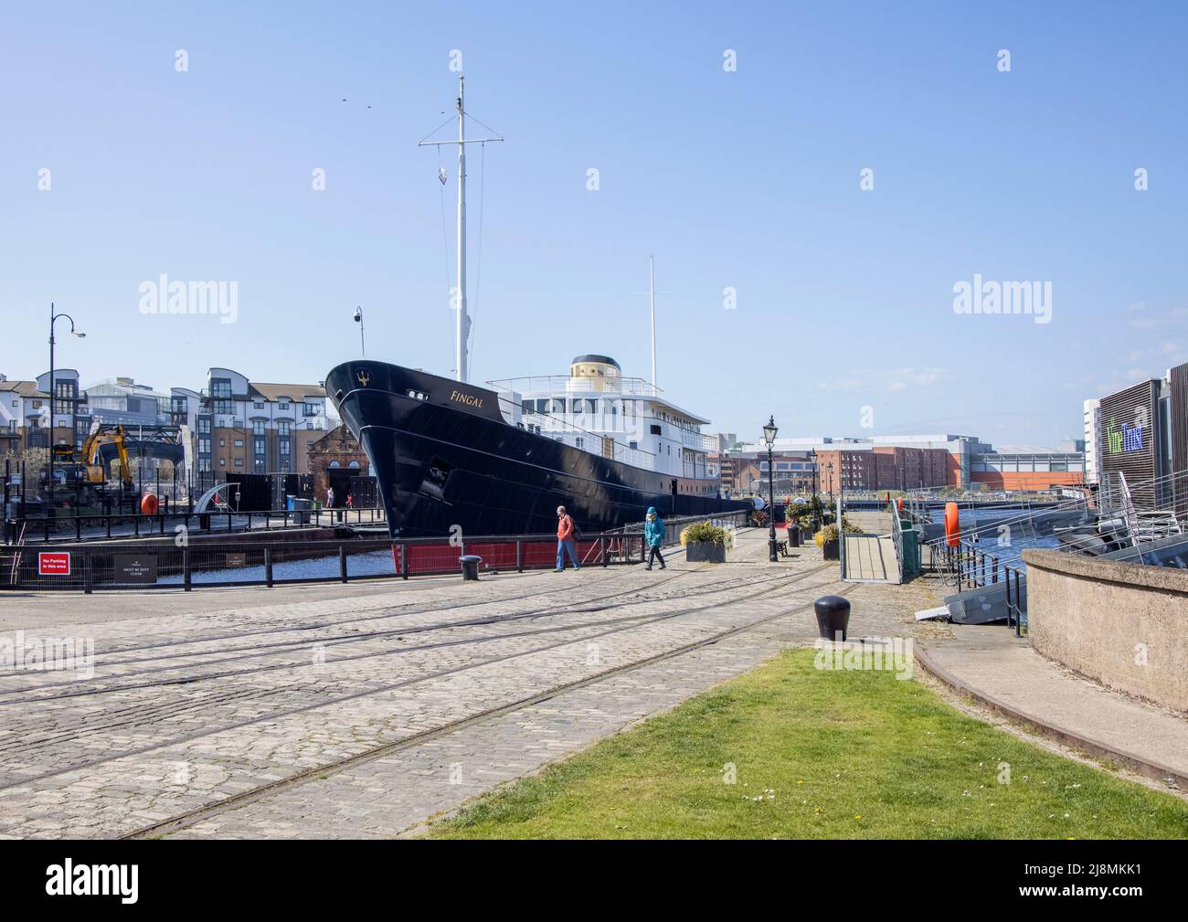 un hôtel flottant de luxe amarré dans le port de leith, à édimbourg, en écosse Banque D'Images