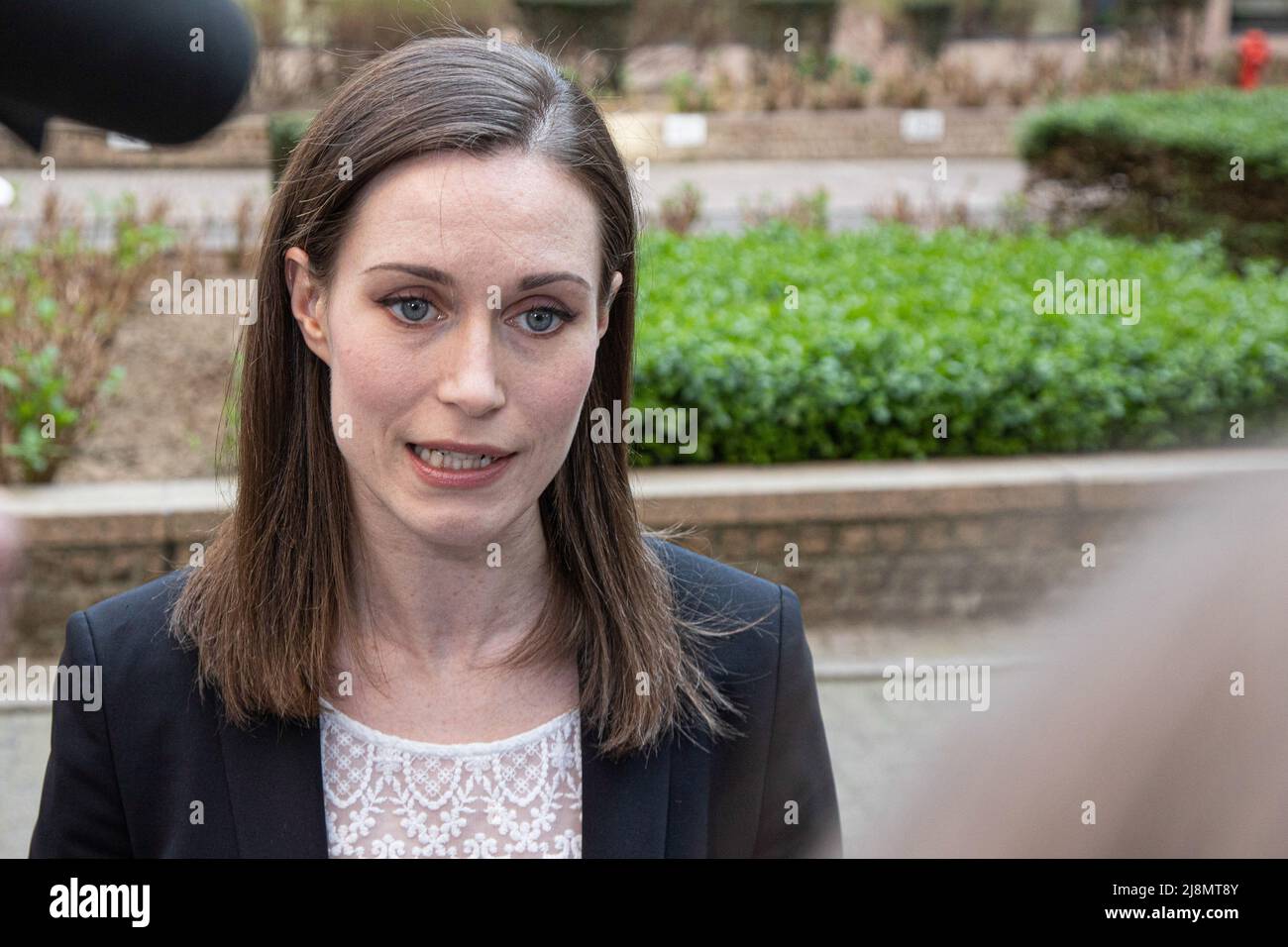 Bruxelles, Belgique. 24th mars 2022. Sanna Marin Premier ministre de Finlande au Sommet du Conseil européen - réunion des dirigeants de l'UE à Bruxelles. La Finlande a récemment confirmé son intention d'appliquer et d'adhérer à l'OTAN. (Image de crédit : © Nik Oiko/SOPA Images via ZUMA Press Wire) Banque D'Images