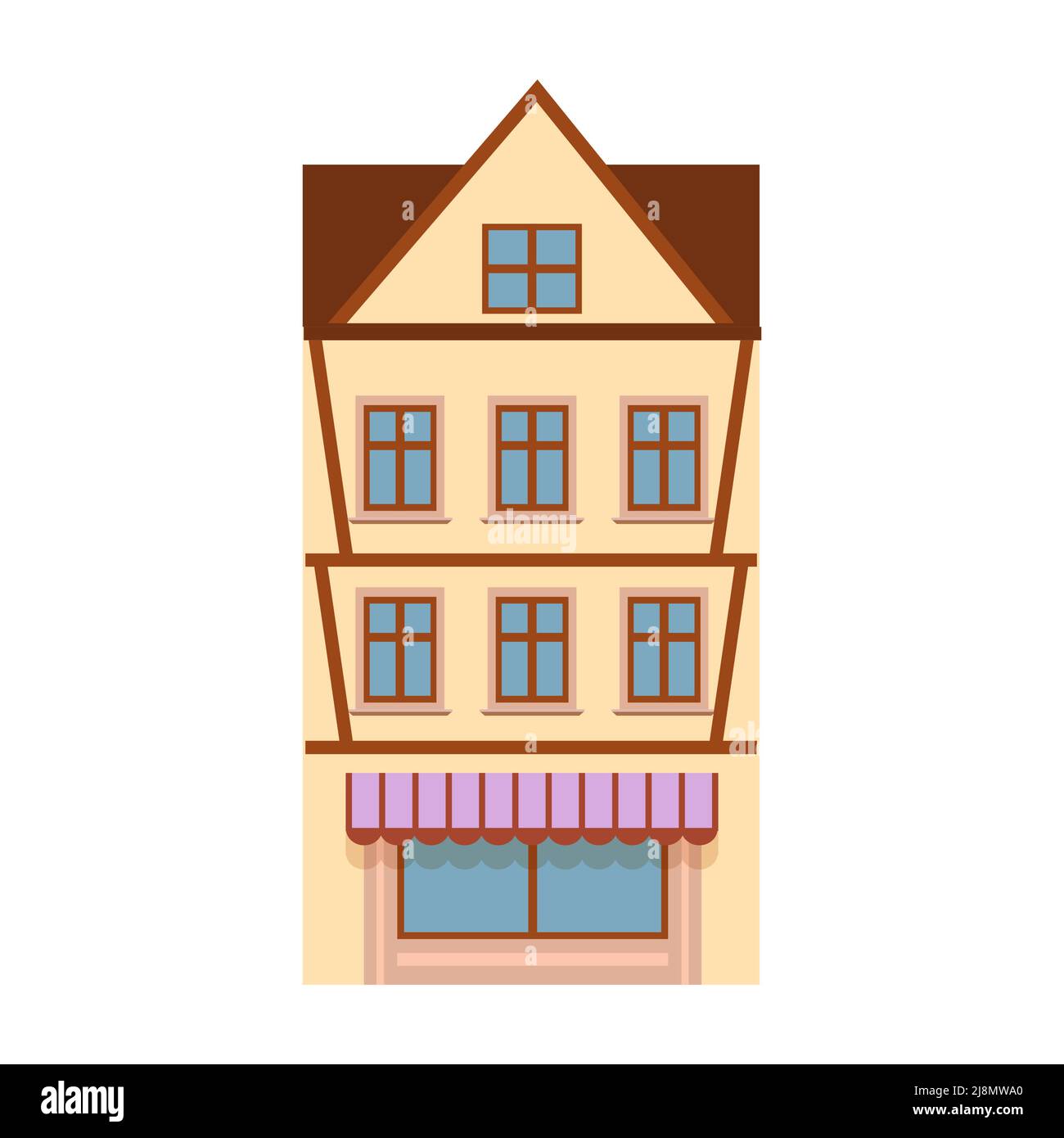 Icône de couleur de maison. Vieille ville européenne. Illustration vectorielle Illustration de Vecteur