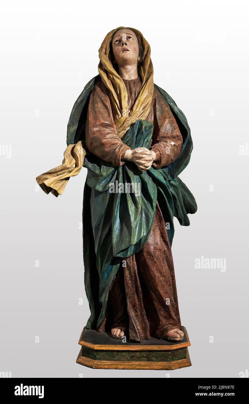 Madonna dolente - legno scolpito e dipinto - scultore napoletano - XVII secolo - Milano, Italia, Museo Diocesano Banque D'Images