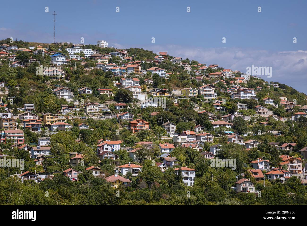 Izgrev - localité Sunrise et Fish-Fish entre le village d'Obrochishte et la ville de Balchik, ville côtière de la mer Noire dans la région sud de Dobruja, au nord-est Banque D'Images