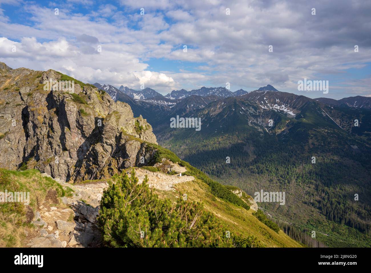 Paysage de montagne avec rochers. Montagnes Tatra. Banque D'Images