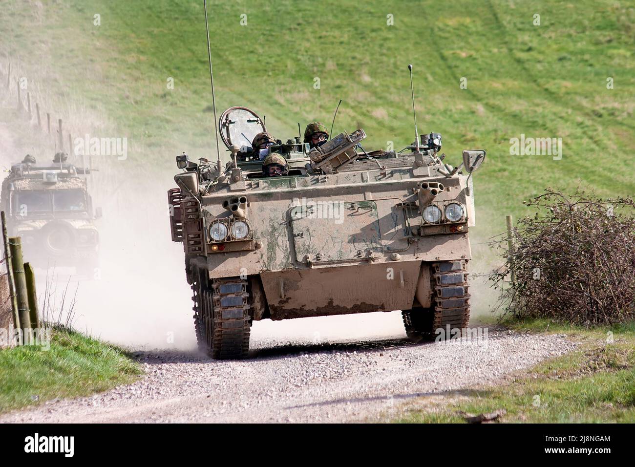 Salisbury Plain, Wiltshire, Royaume-Uni - Mars 15 2007 : un transporteur de personnel blindé FV432 de l'armée britannique sur la zone d'entraînement de Salisbury Plain à Wiltshire, Royaume-Uni Banque D'Images