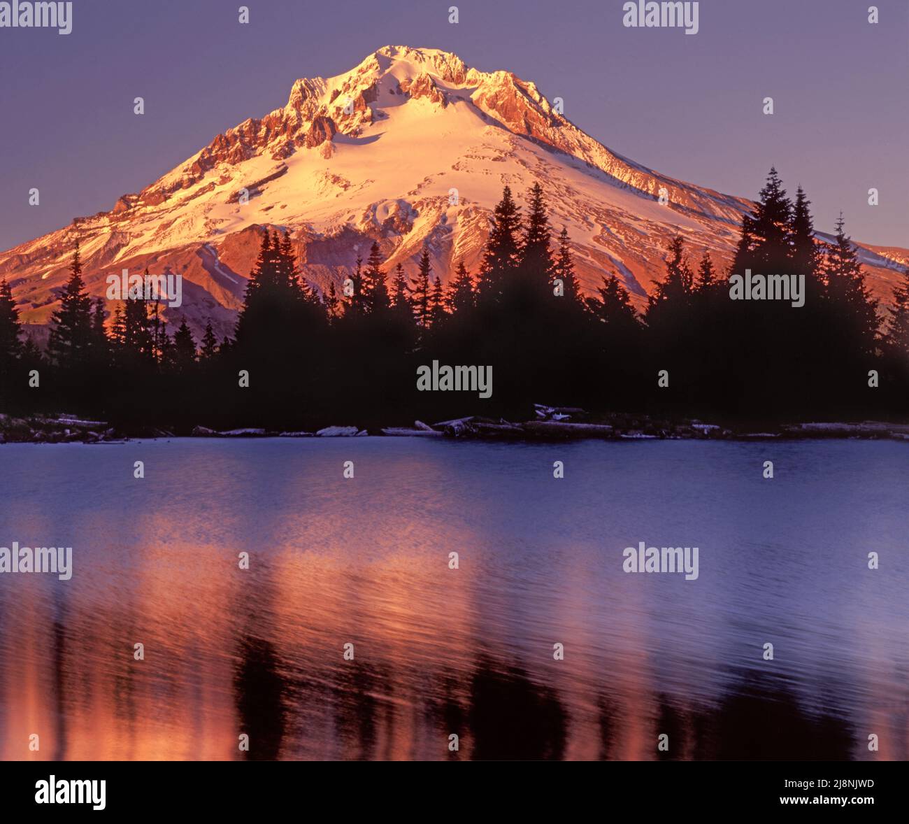 Mt. Hood depuis Mirror Lake, Mt. Hood National Forest, Oregon Banque D'Images